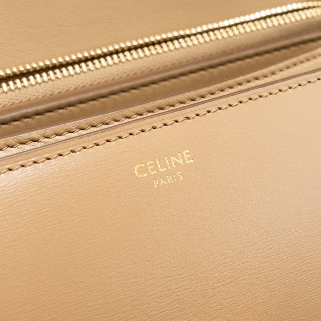 CELINE MEDIUM CLASSIC BOX BAG CALFSKIN BEIGE GHW