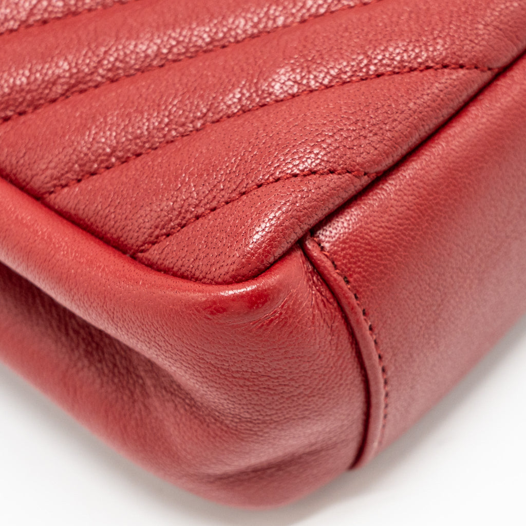 SAINT LAURENT/YSL MEDIUM ENVELOPE BAG LEATHER RED GHW
