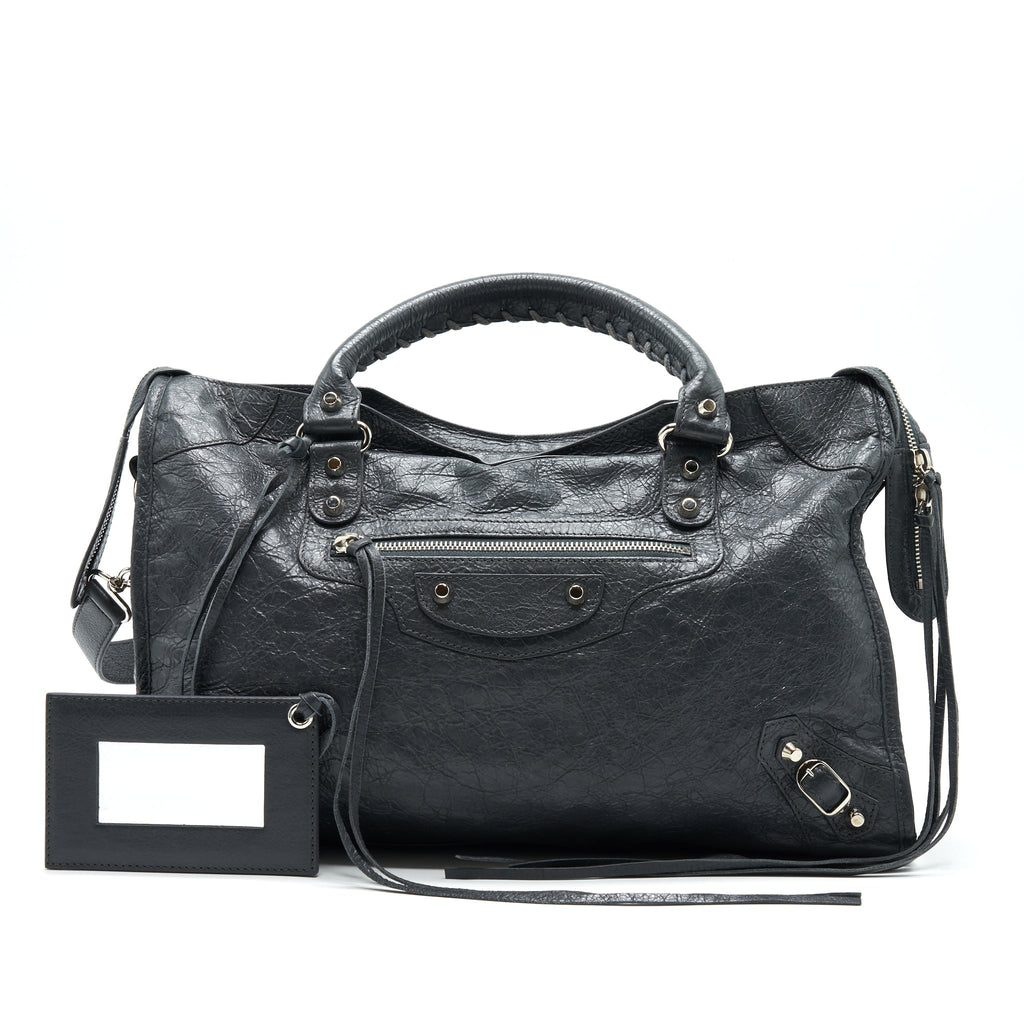 BALENCIAGA MEDIUM GIANT CITY BAG GREY WITH SHW