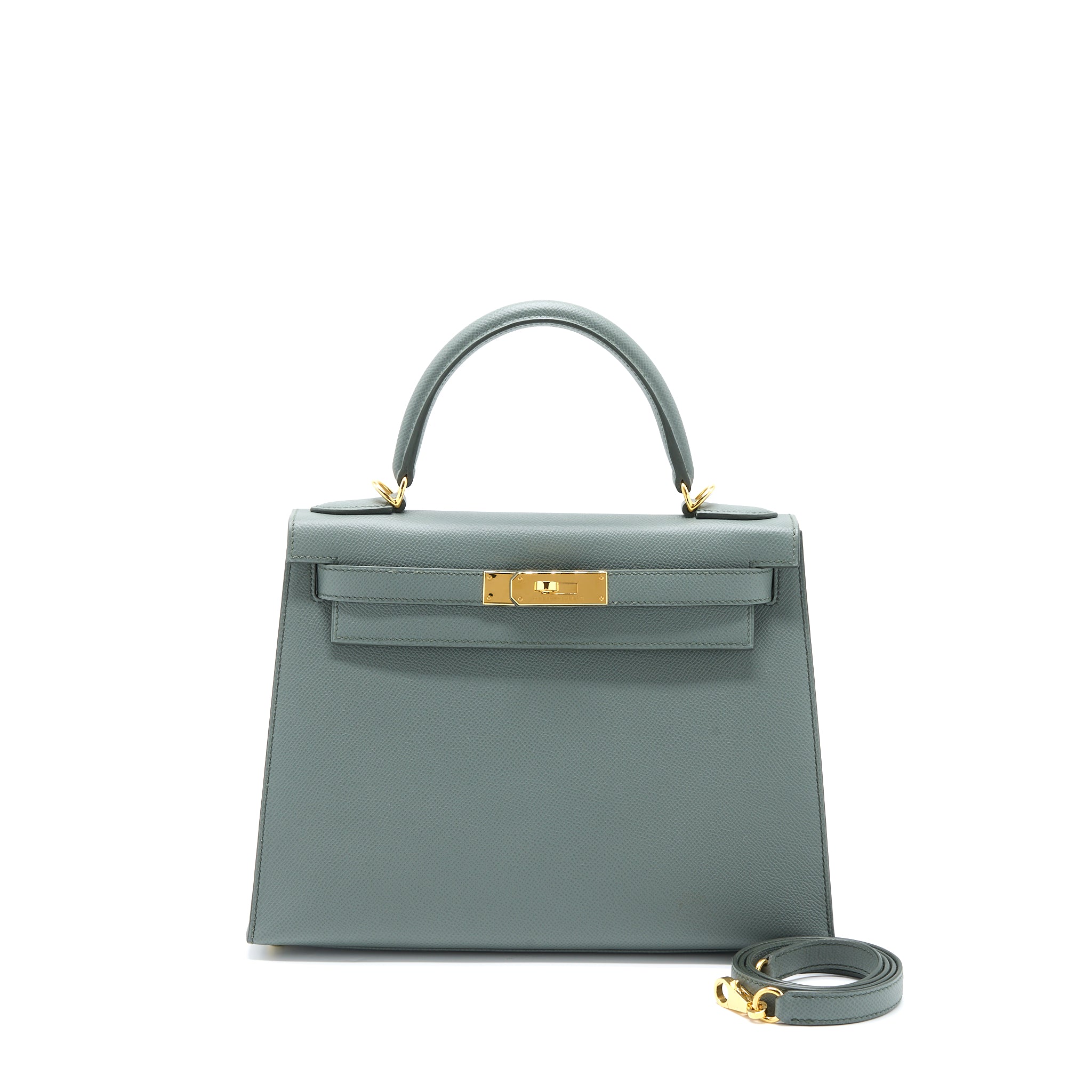 HERMES KELLY 28 EPSOM VERT AMANDE GHW