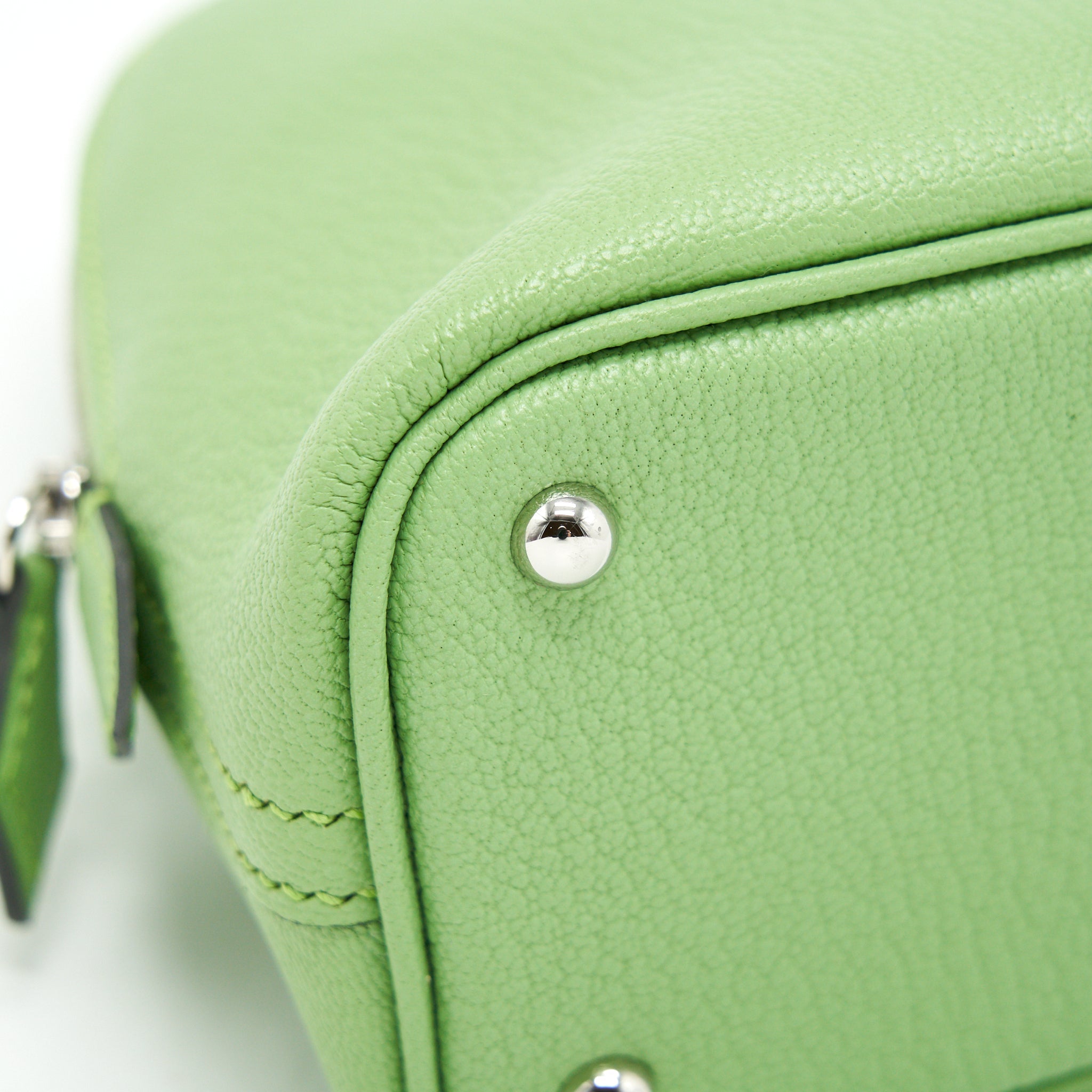 HERMES MINI BOLIDE CHEVRON MYSORE VERT CRIQUET SHW