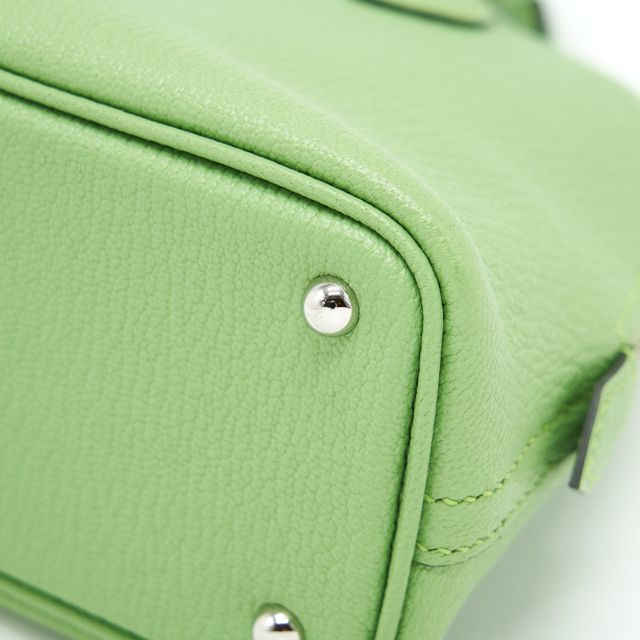 HERMES MINI BOLIDE CHEVRON MYSORE VERT CRIQUET SHW