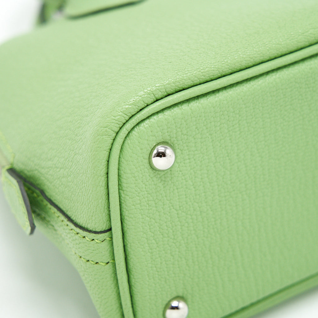 HERMES MINI BOLIDE CHEVRON MYSORE VERT CRIQUET SHW