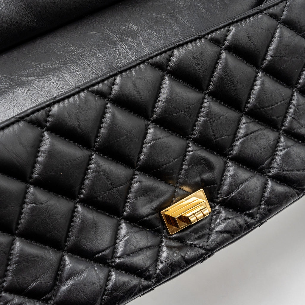 CHANEL HANGER REISSUE FLAP BAG LIMITED EDITION AGED CALFSKIN BLACK GHW