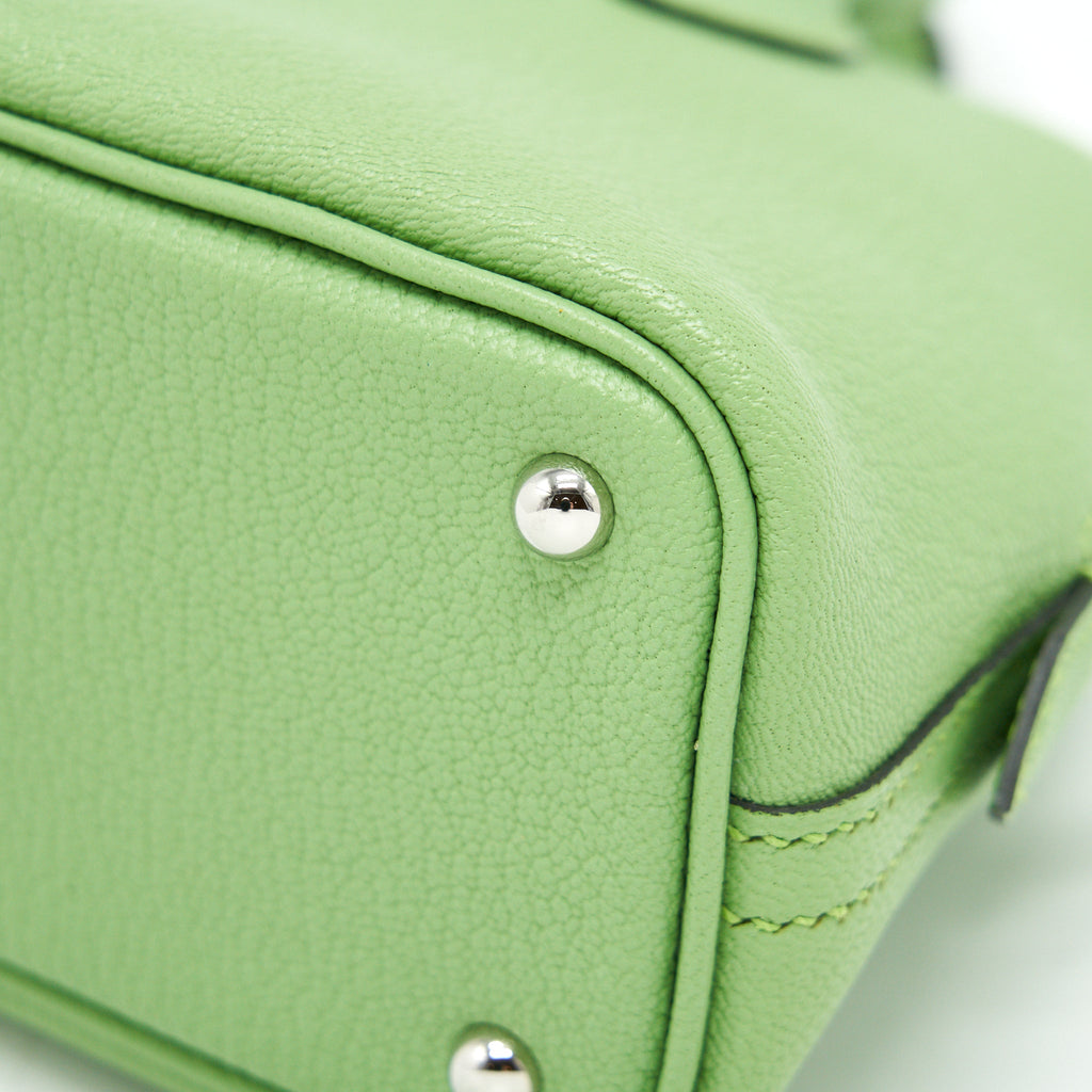 HERMES MINI BOLIDE CHEVRON MYSORE VERT CRIQUET SHW
