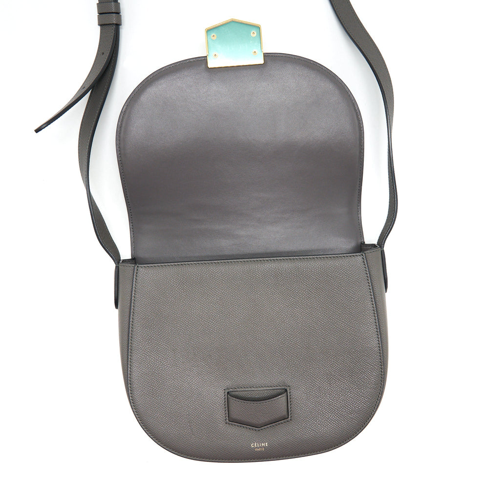 CELINE TROTTEUR BAG LARGE GRAINED CALFSKIN GREY GHW