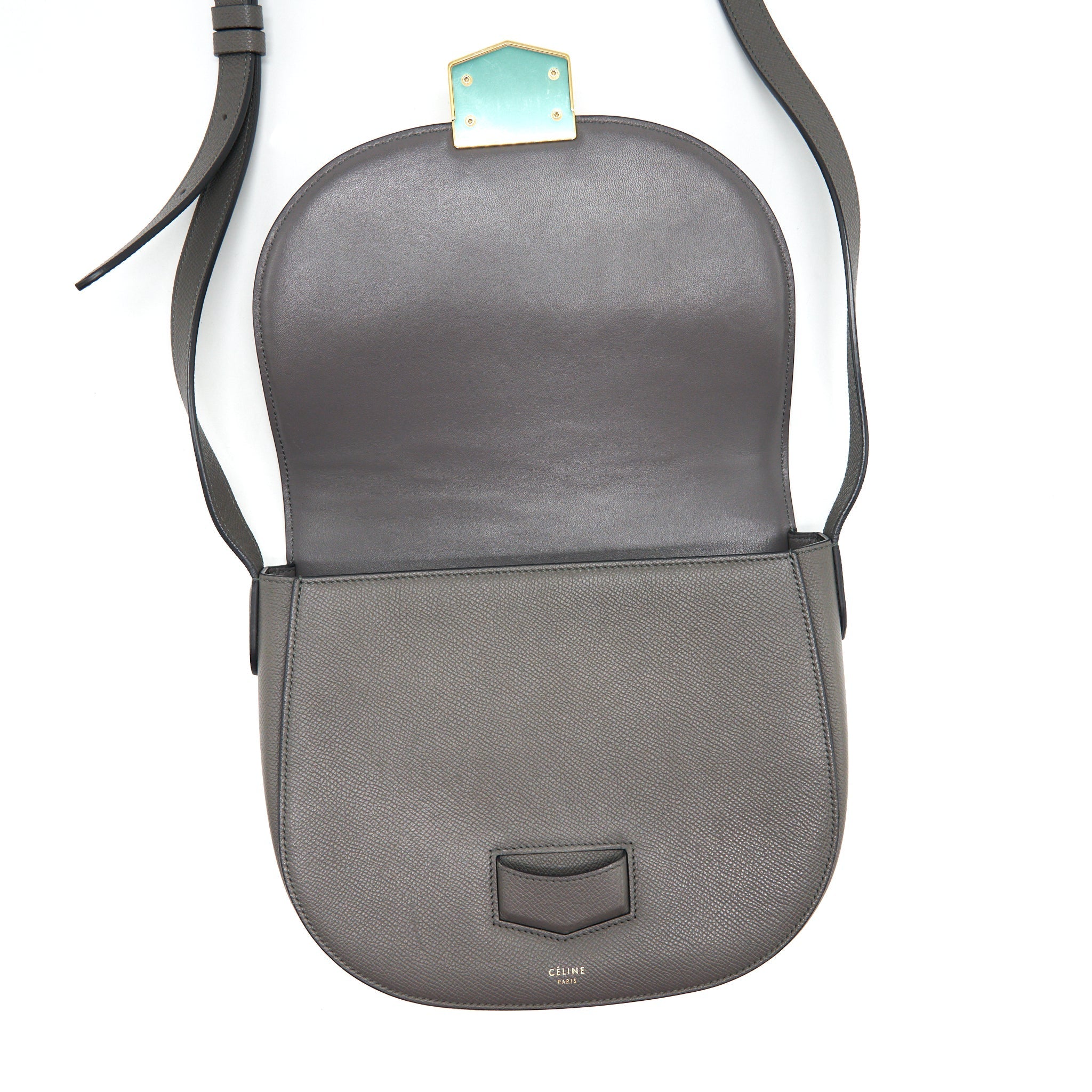 CELINE TROTTEUR BAG LARGE GRAINED CALFSKIN GREY GHW