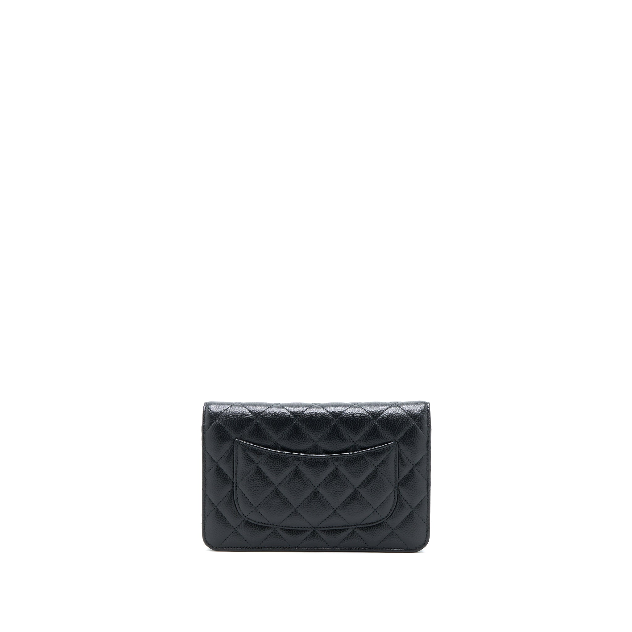 CHANEL CLASSIC WALLET ON CHAIN CAVIAR BLACK SHW (MICROCHIP)