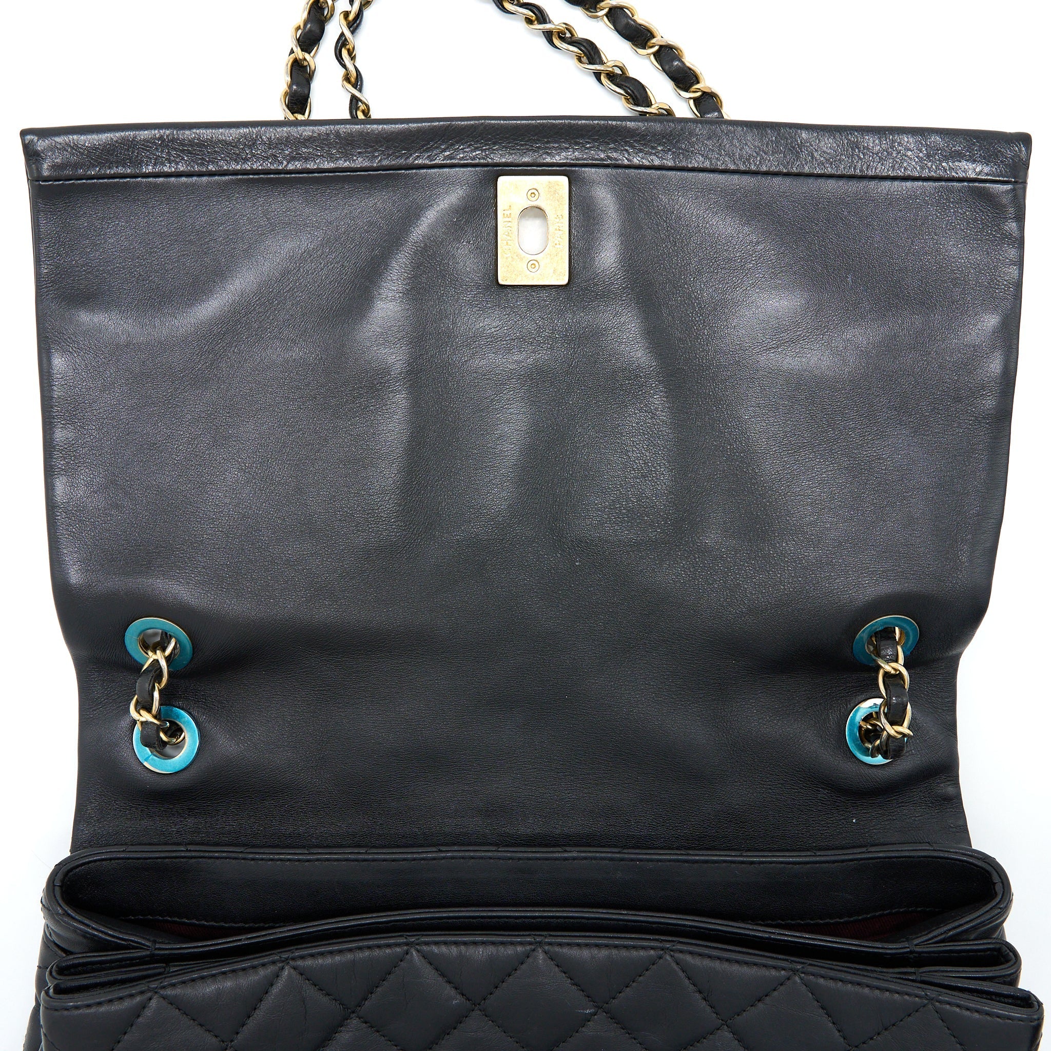CHANEL QUILTED SEASONAL FLAP BAG BLACK GHW