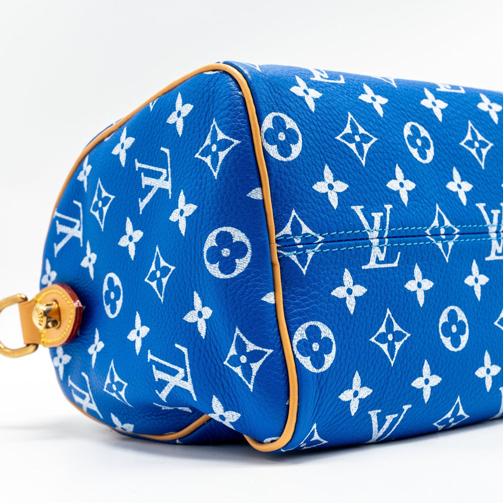 LOUIS VUITTON SPEEDY P9 BANDOULIERE 25 MONOGRAM SOFT CALFSKIN BLEU GHW