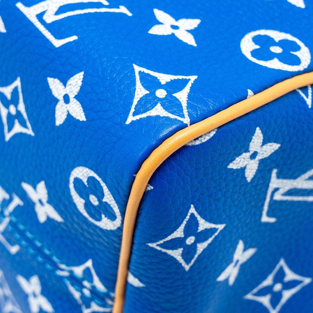 LOUIS VUITTON SPEEDY P9 BANDOULIERE 25 MONOGRAM SOFT CALFSKIN BLEU GHW