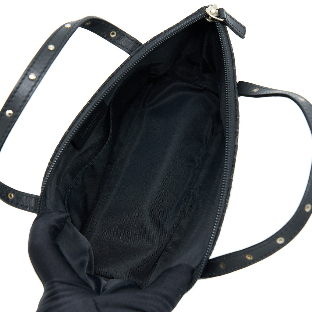 DIOR VINTAGE MINI BAG OBLIQUE CANVAS BLACK SHW