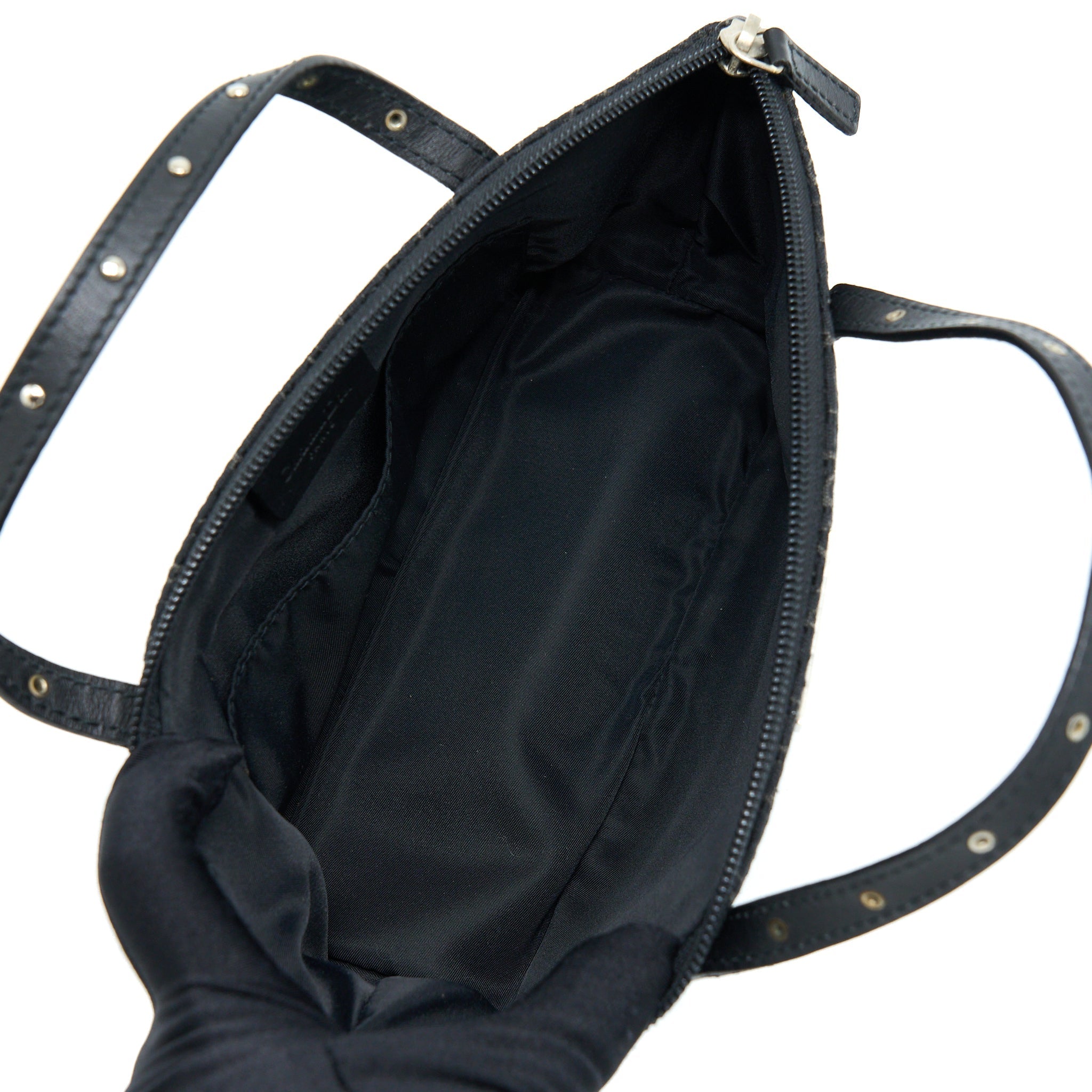 DIOR VINTAGE MINI BAG OBLIQUE CANVAS BLACK SHW
