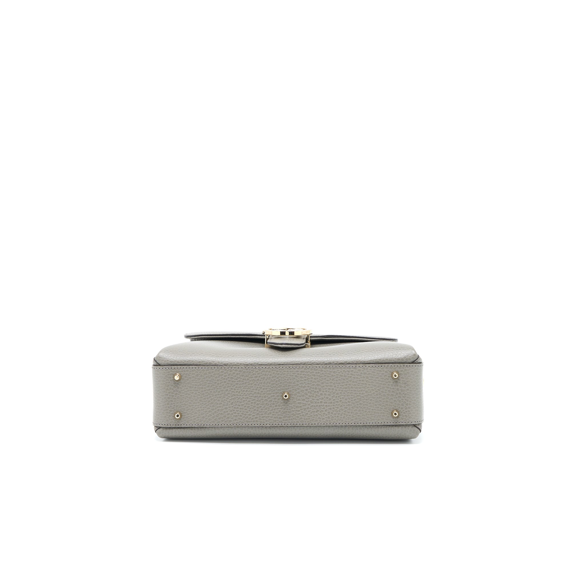 GUCCI GG TOP HANDLE BAG CAFLSKIN GREY LGHW