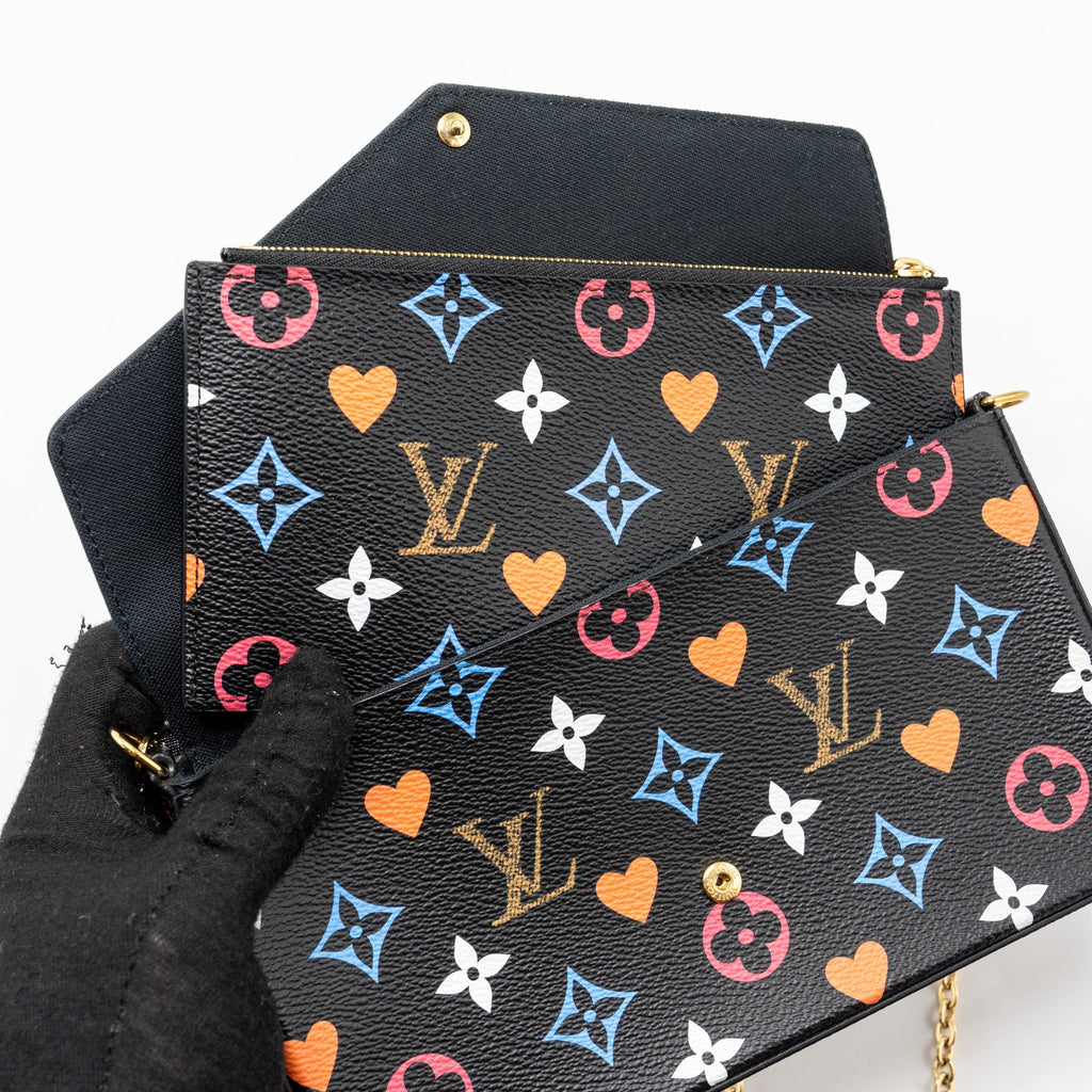 LOUIS VUITTON FELICIE POCHETTE GAME ON LIMITED EDITION MONOGRAM CANVAS GHW