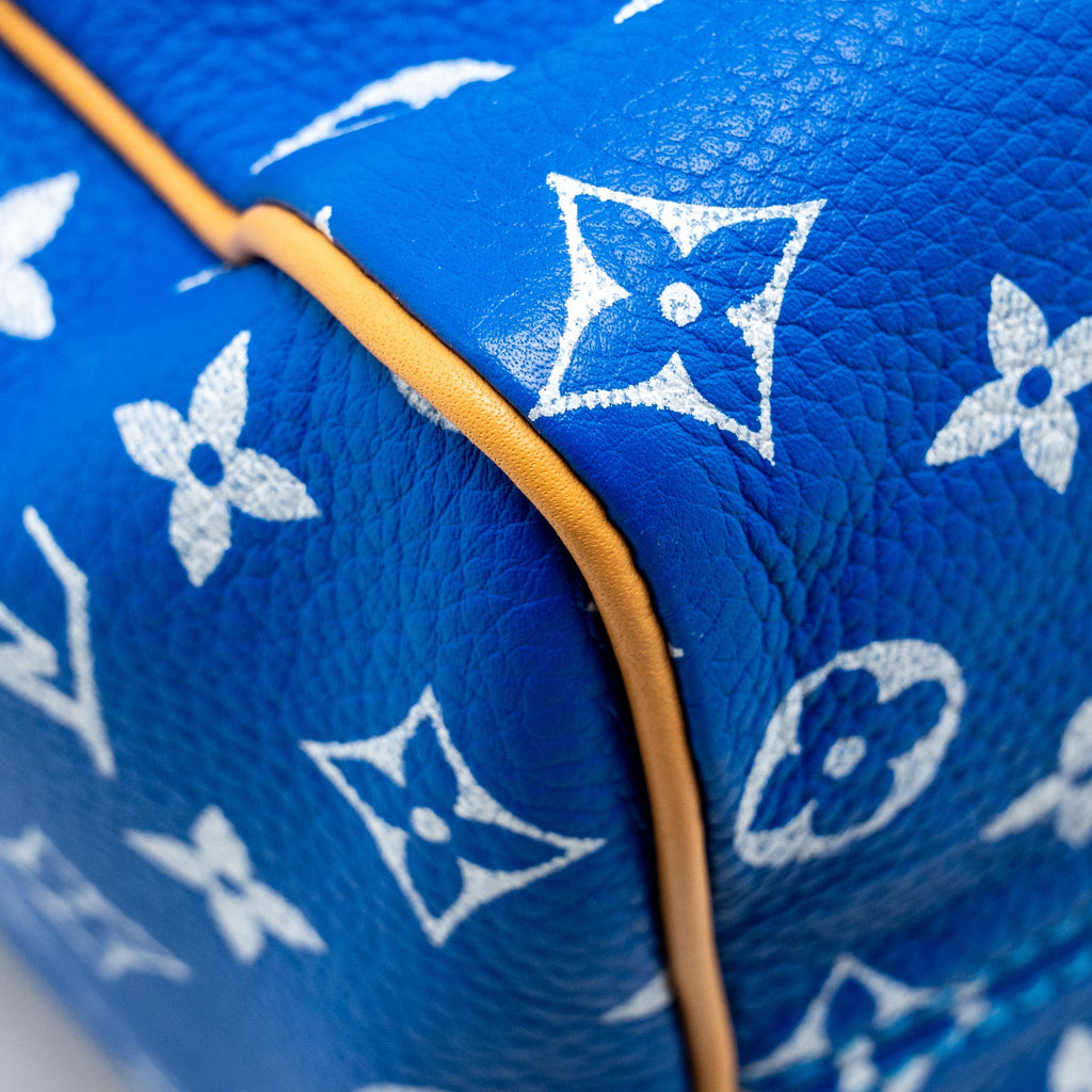 LOUIS VUITTON SPEEDY P9 BANDOULIERE 25 MONOGRAM SOFT CALFSKIN BLEU GHW