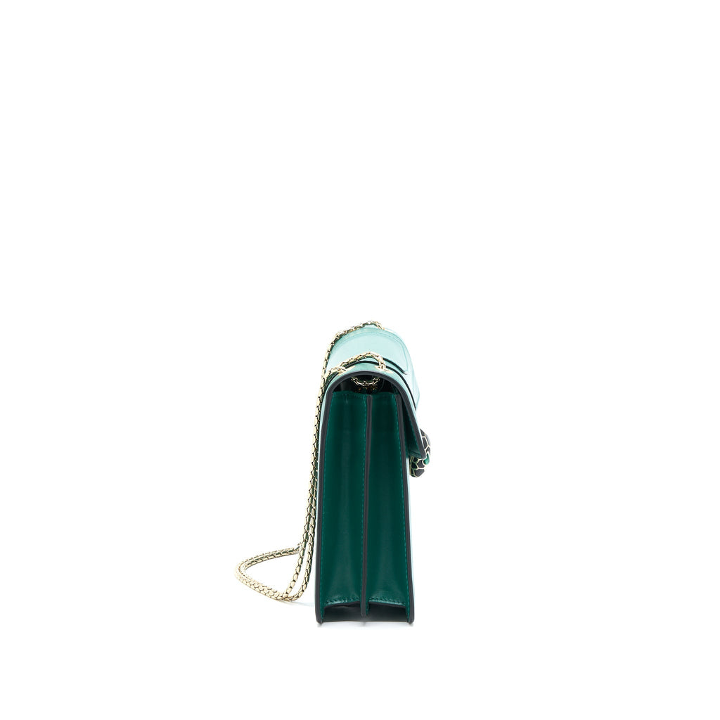 BVLGARI SERPENTI FOREVER SHOULDER BAG CALFSKIN GREEN LGHW
