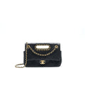 CHANEL 20P A REAL CLUTCH FLAP BAG BLACK