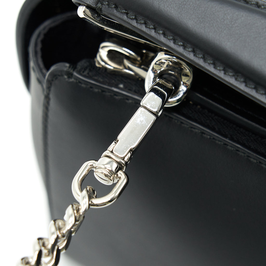 FENDI DOTCOM SHOULDER BAG BLACK WITH STITCH DETAILS