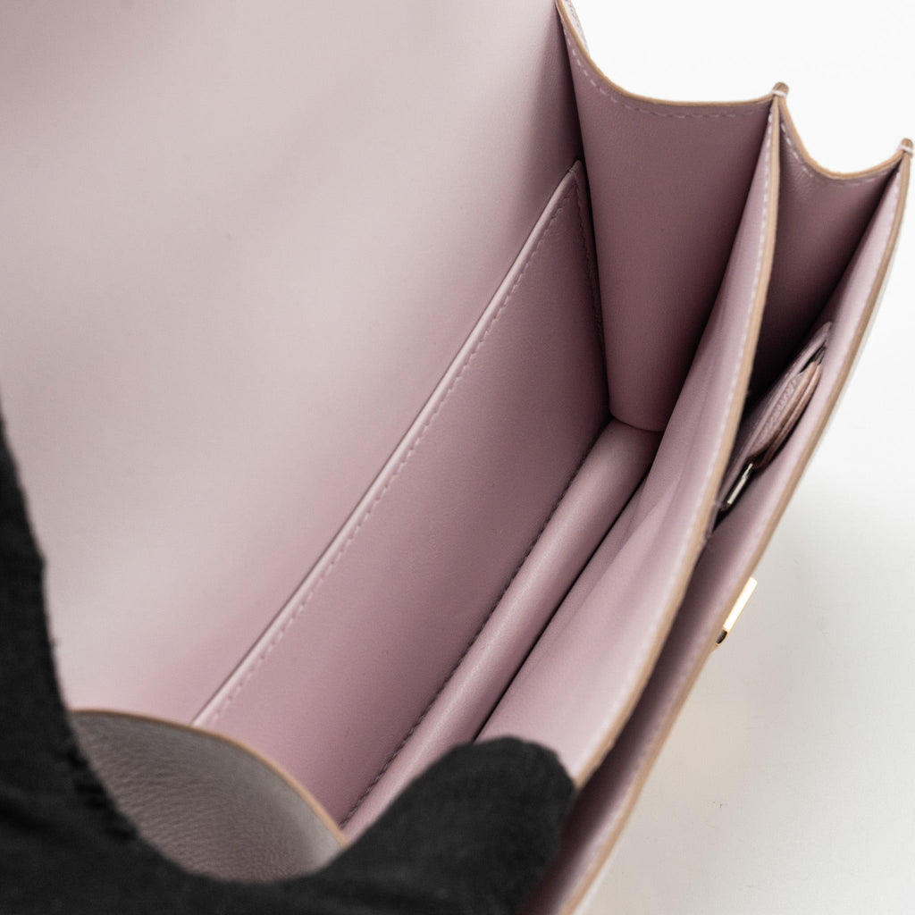 HERMES MINI CONSTANCE CHÈVRE MYSORE MAUVE PALE RGHW