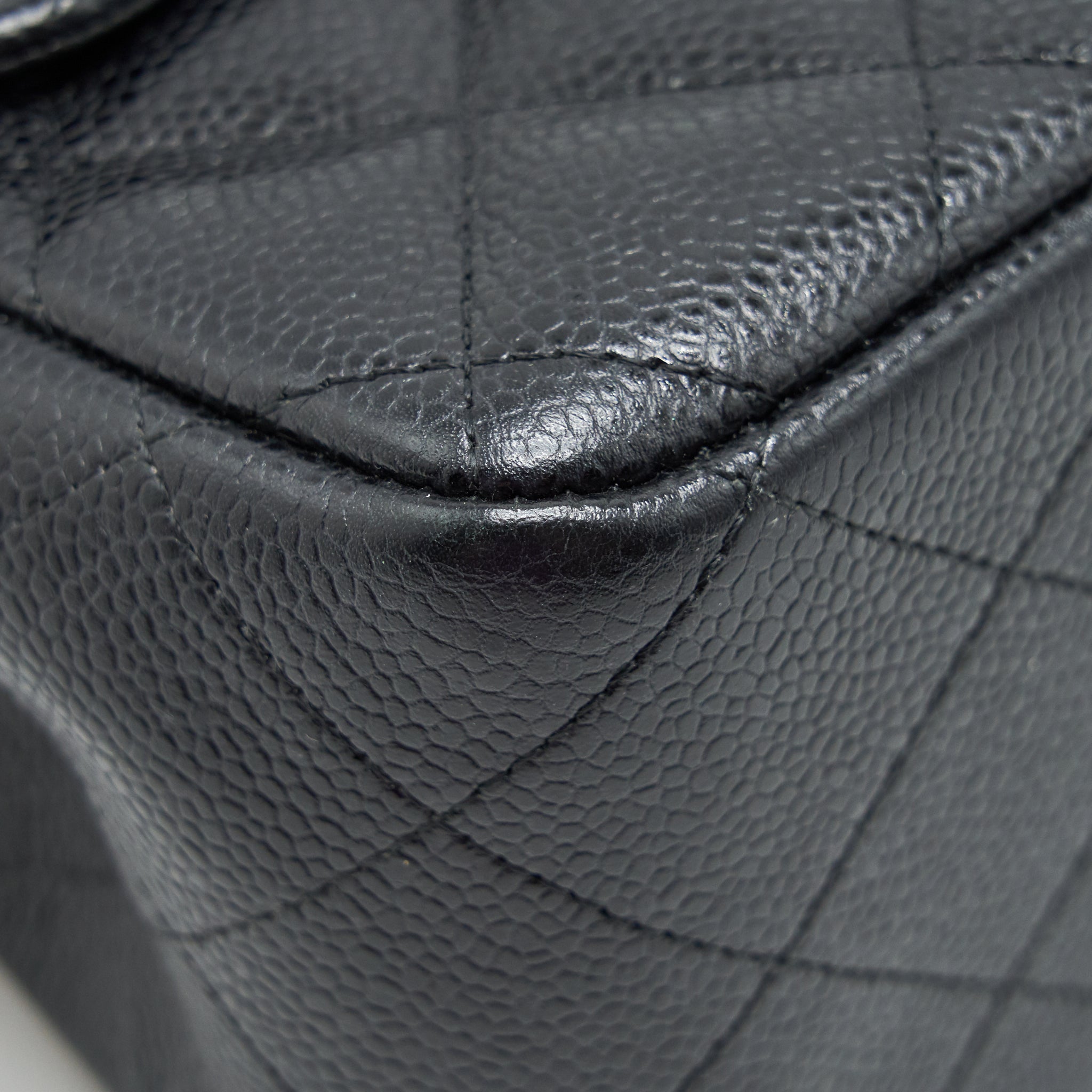 CHANEL JUMBO CLASSIC FLAP BAG CAVIAR BLACK SHW