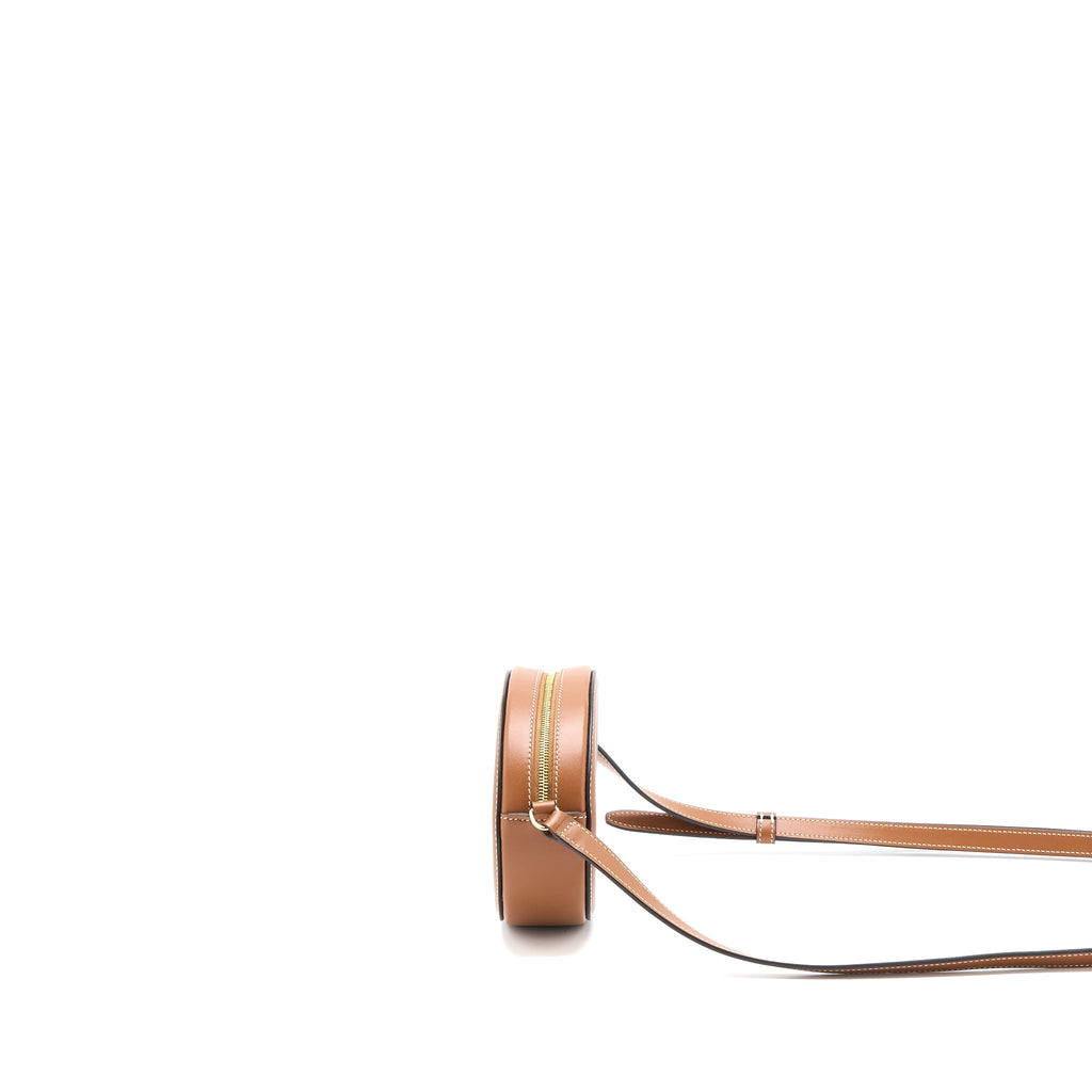 CELINE CROSSBODY OVAL PURSE CUIRASS TRIOMPHE SMOOTH CALFSKIN TAN GHW