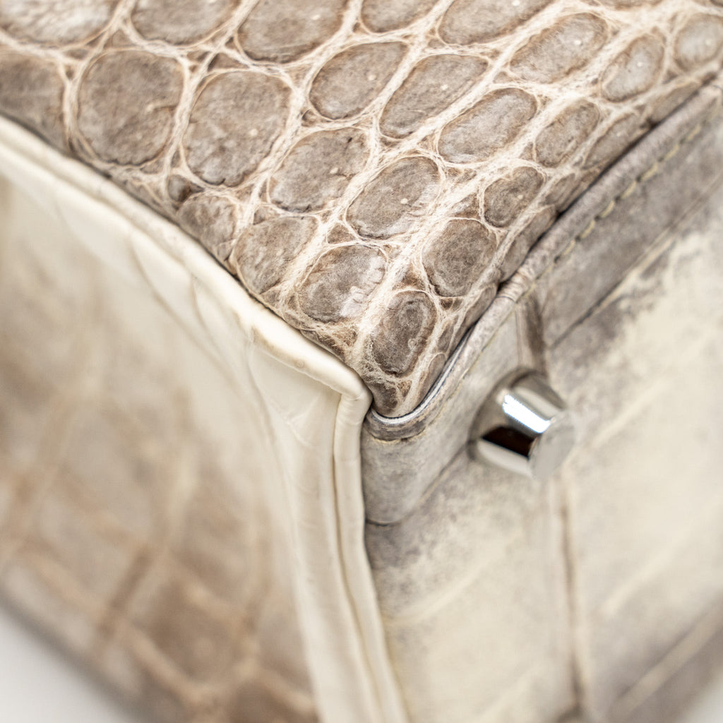 HERMES KELLY 32 CROCODILE NILOTICUS HIMALAYA BLANC SHW