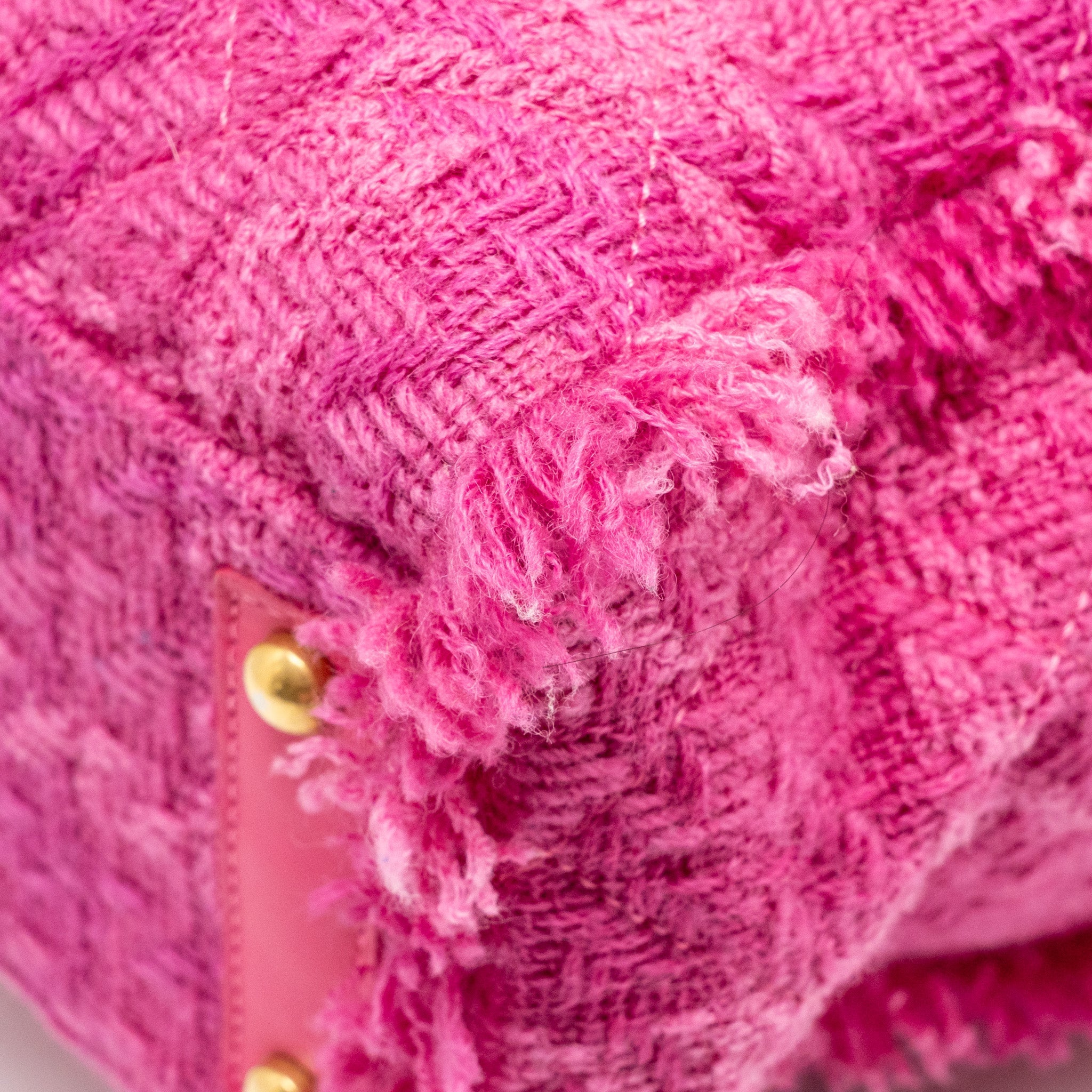 CHANEL LETTER LOGO ZIPPED SHOPPING BAG TWEED PINK GHW