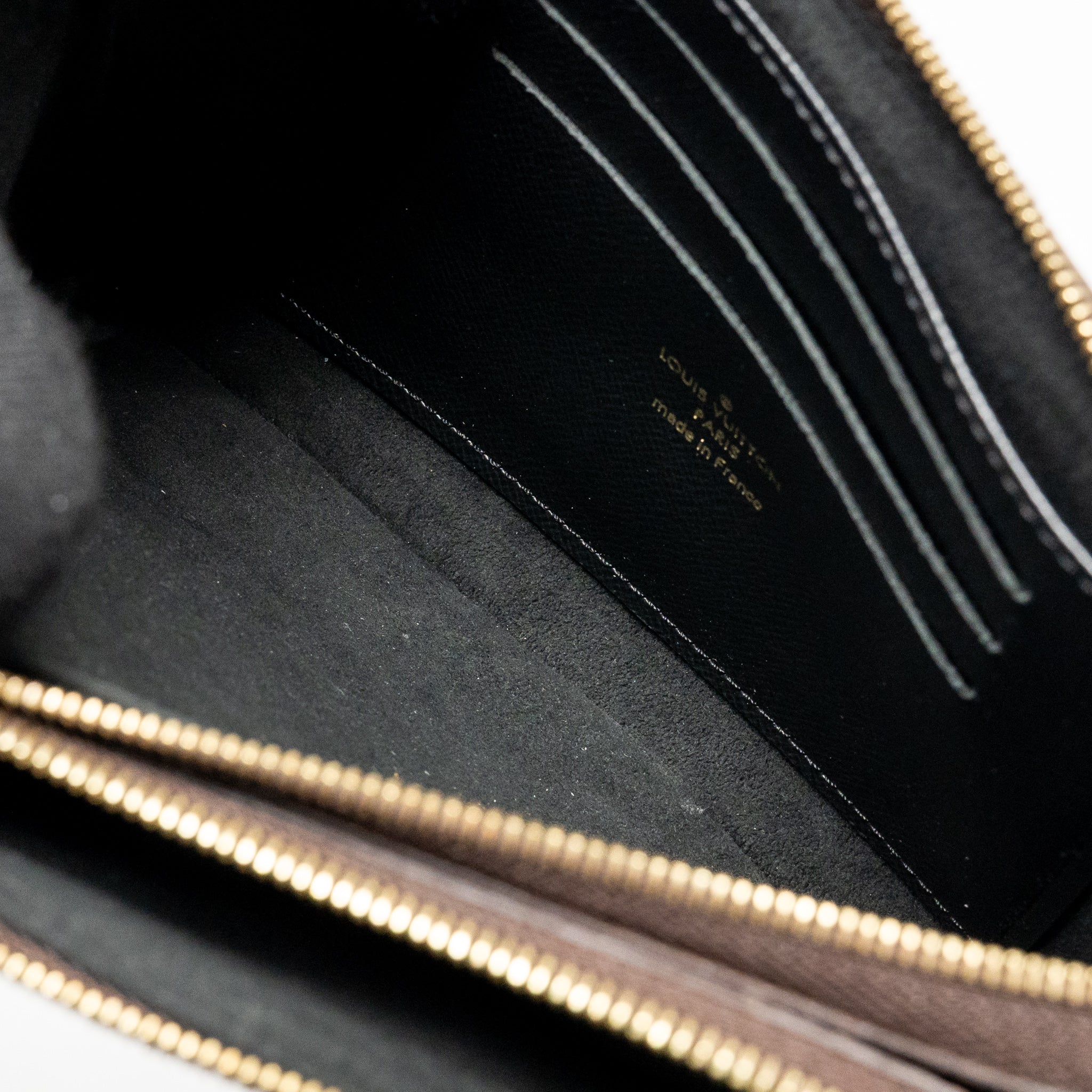 LOUIS VUITTON DOUBLE ZIP POCHETTE MONOGRAM CANVAS GHW