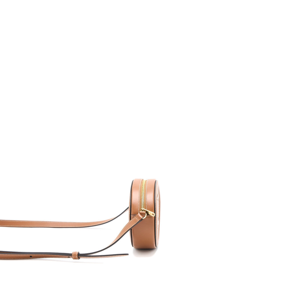 CELINE CROSSBODY OVAL PURSE CUIRASS TRIOMPHE SMOOTH CALFSKIN TAN GHW