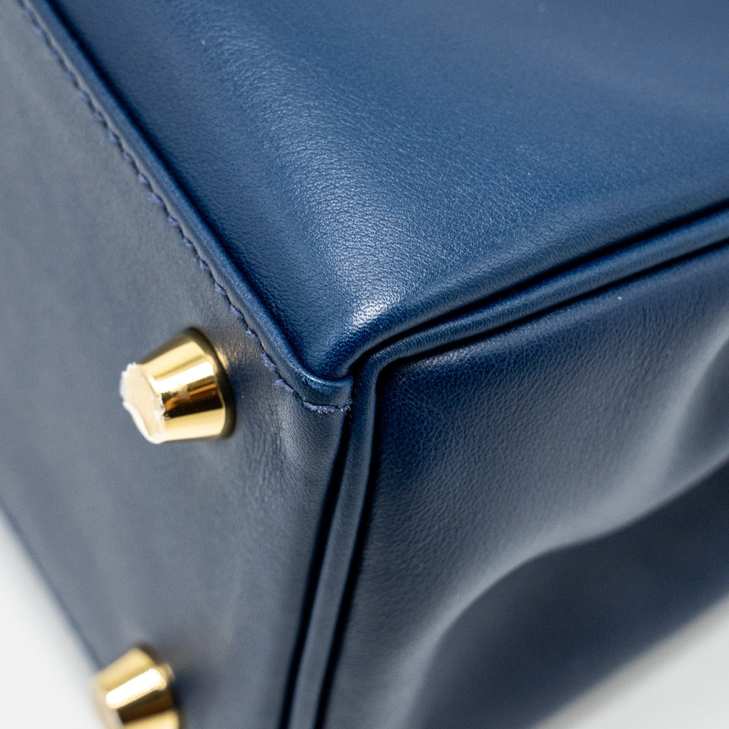 HERMES KELLY 25 SWIFT BLEU NAVY GHW