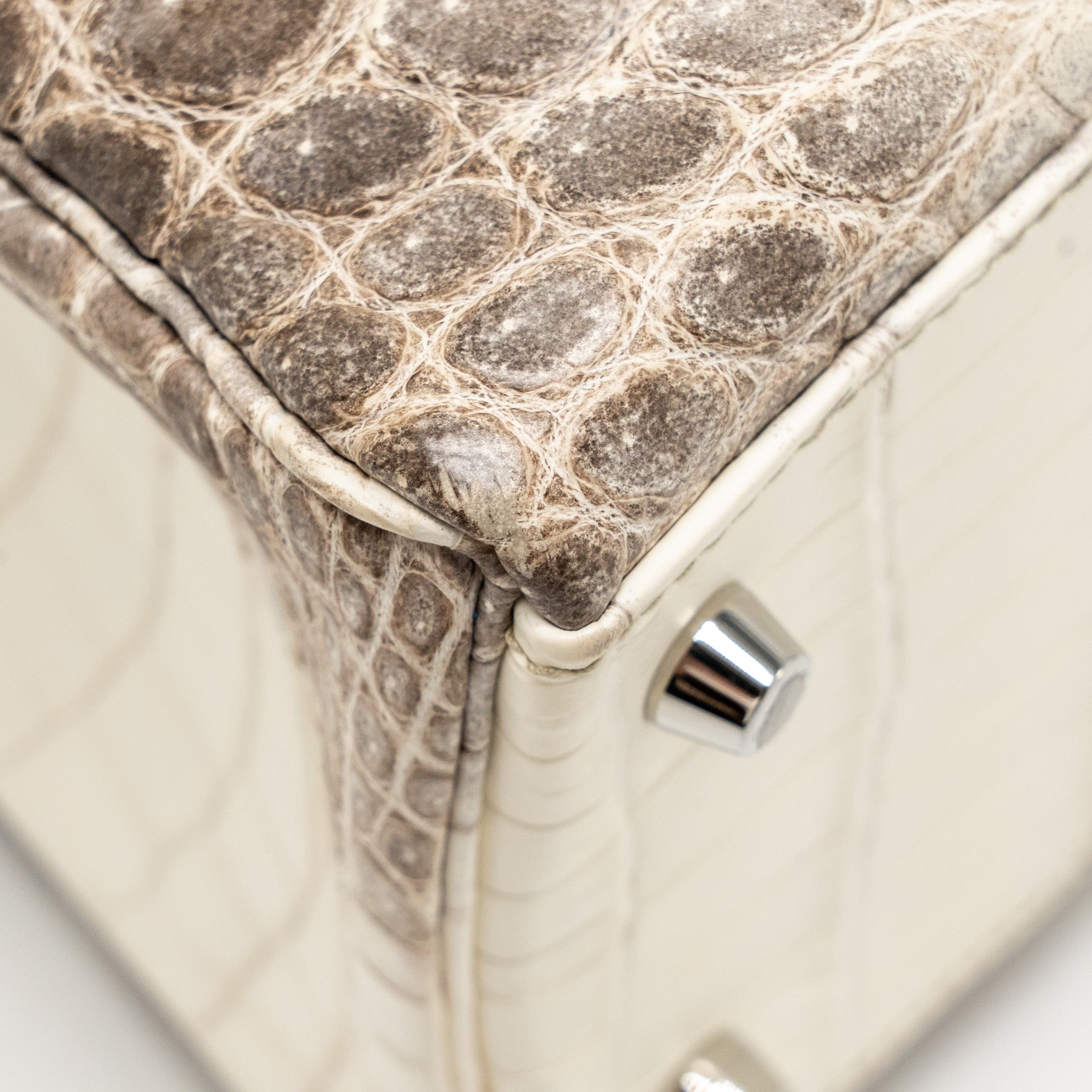 HERMES KELLY 32 CROCODILE NILOTICUS HIMALAYA BLANC SHW