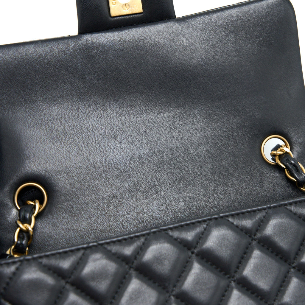 CHANEL MINI RECTANGULAR FLAP BAG LAMBSKIN BLACK GHW