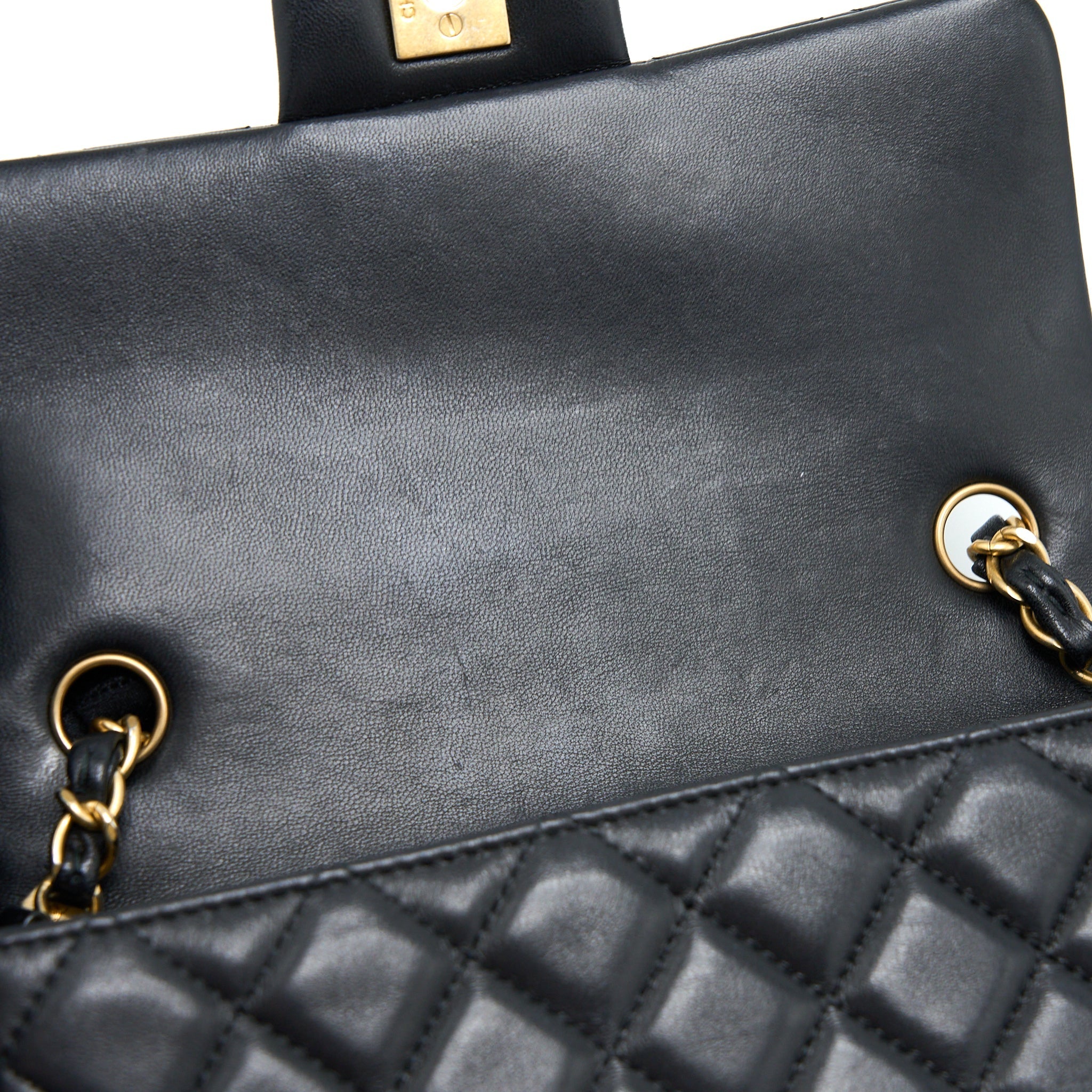 CHANEL MINI RECTANGULAR FLAP BAG LAMBSKIN BLACK GHW