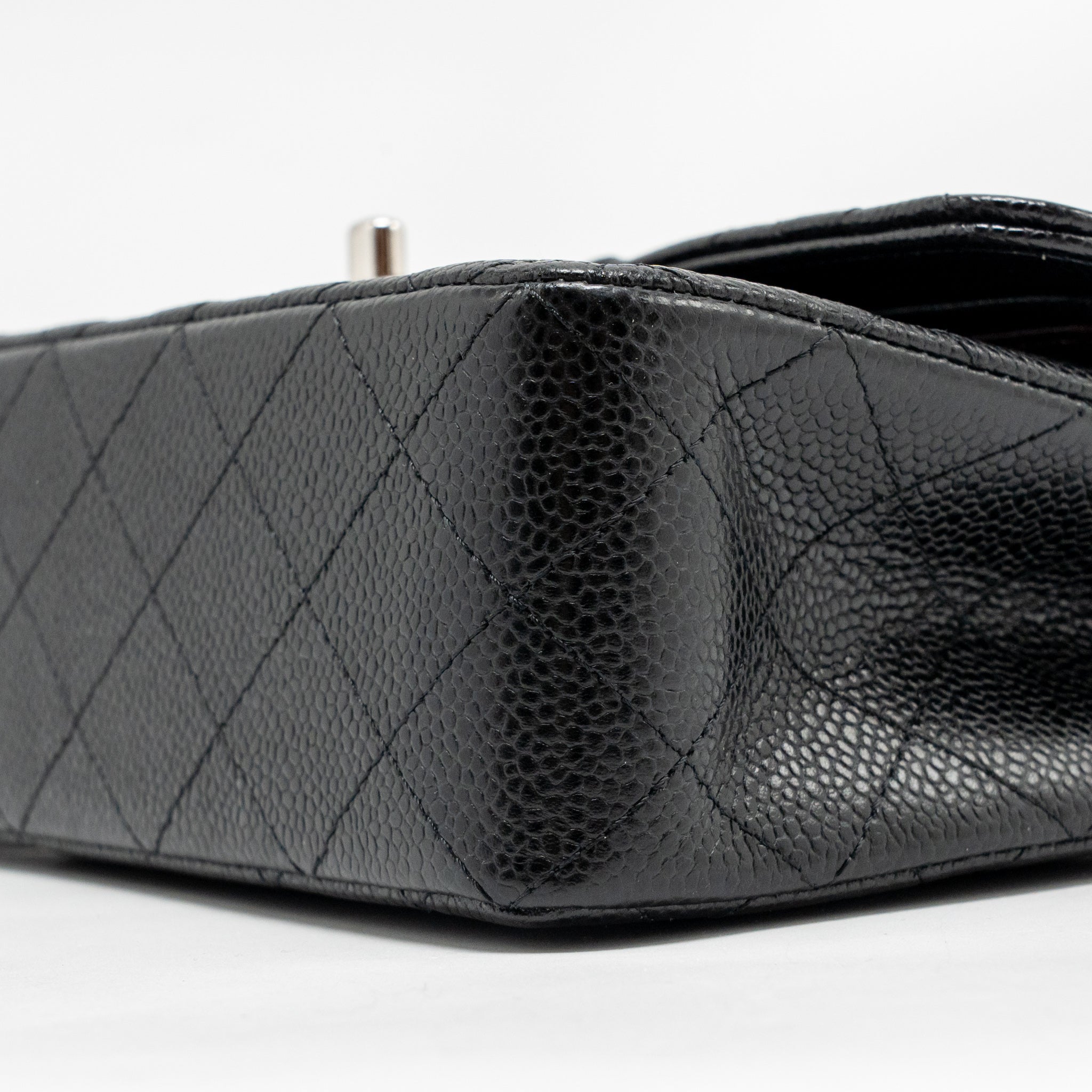 CHANEL SMALL CLASSIC DOUBLE FLAP BAG CAVIAR BLACK SHW