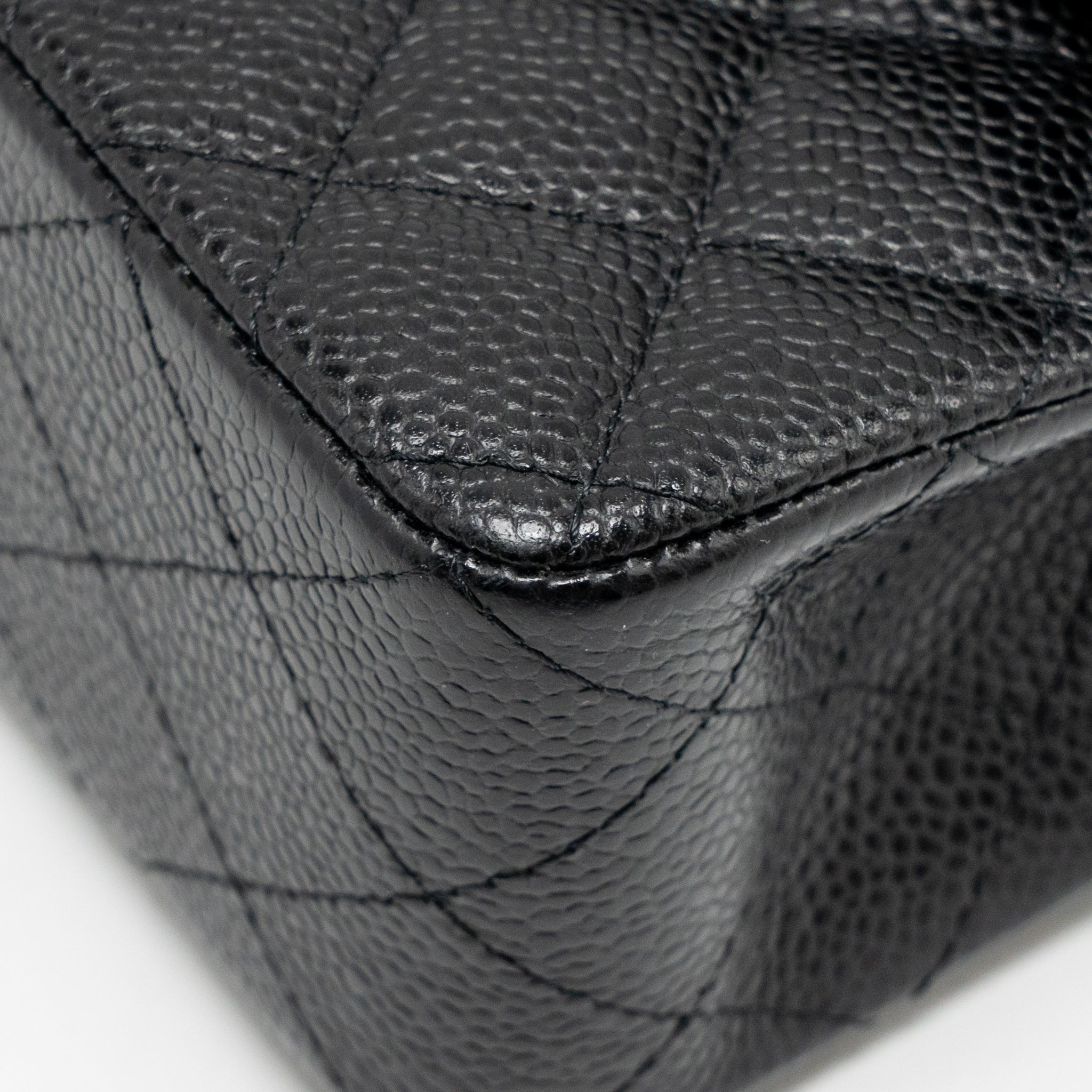 CHANEL SMALL CLASSIC DOUBLE FLAP BAG CAVIAR BLACK SHW