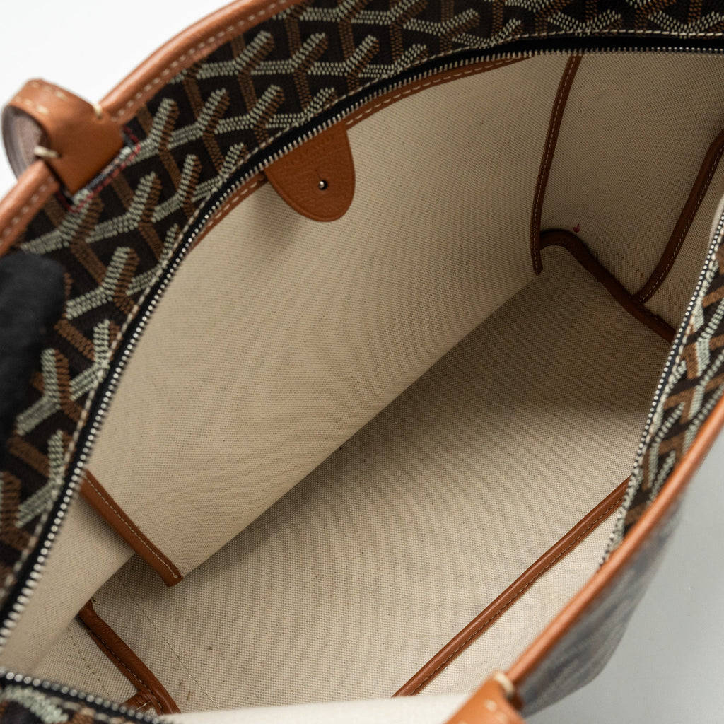 GOYARD ARTOIS PM TOTE BAG GOYARDINE CANVAS BLACK/TAN SHW