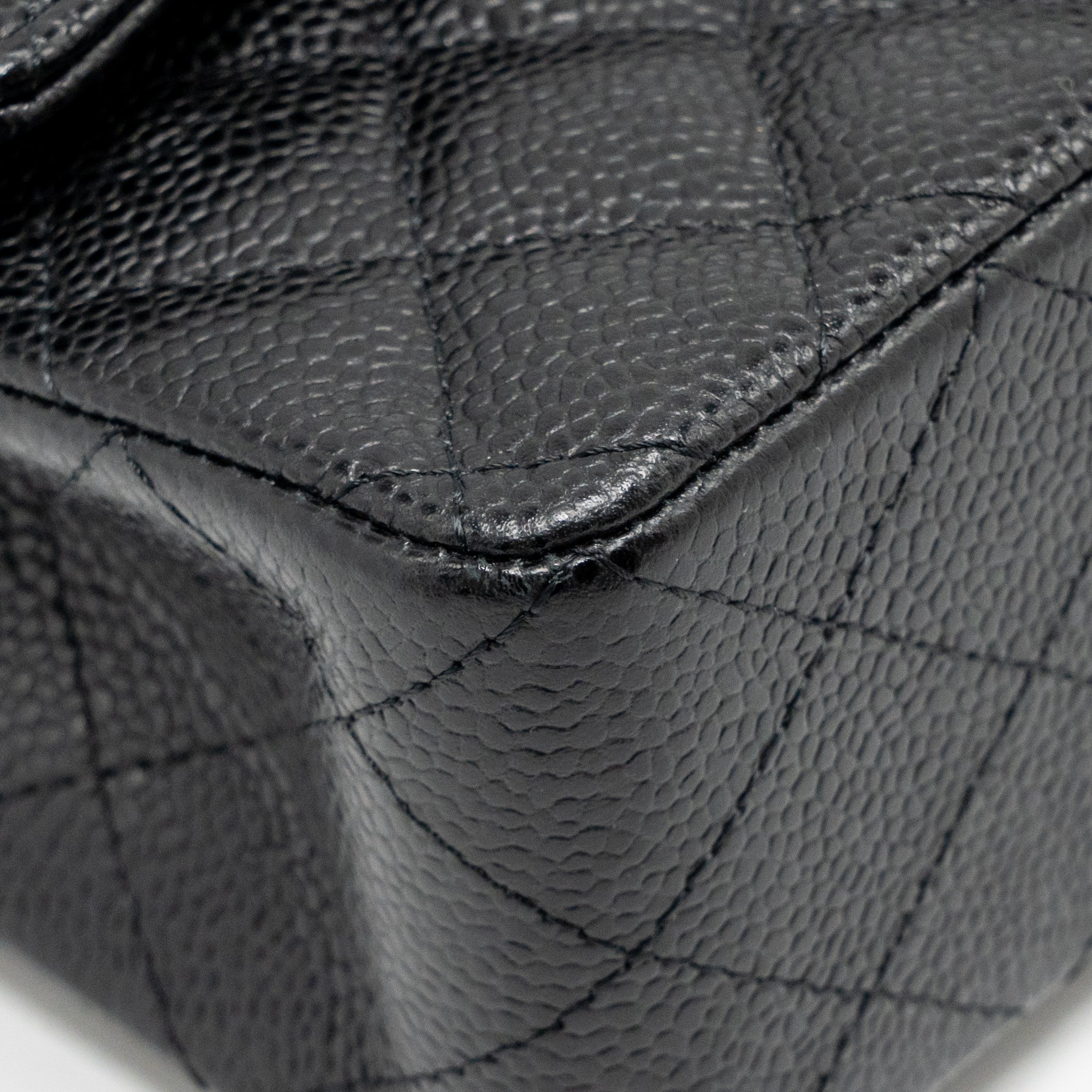 CHANEL SMALL CLASSIC DOUBLE FLAP BAG CAVIAR BLACK SHW