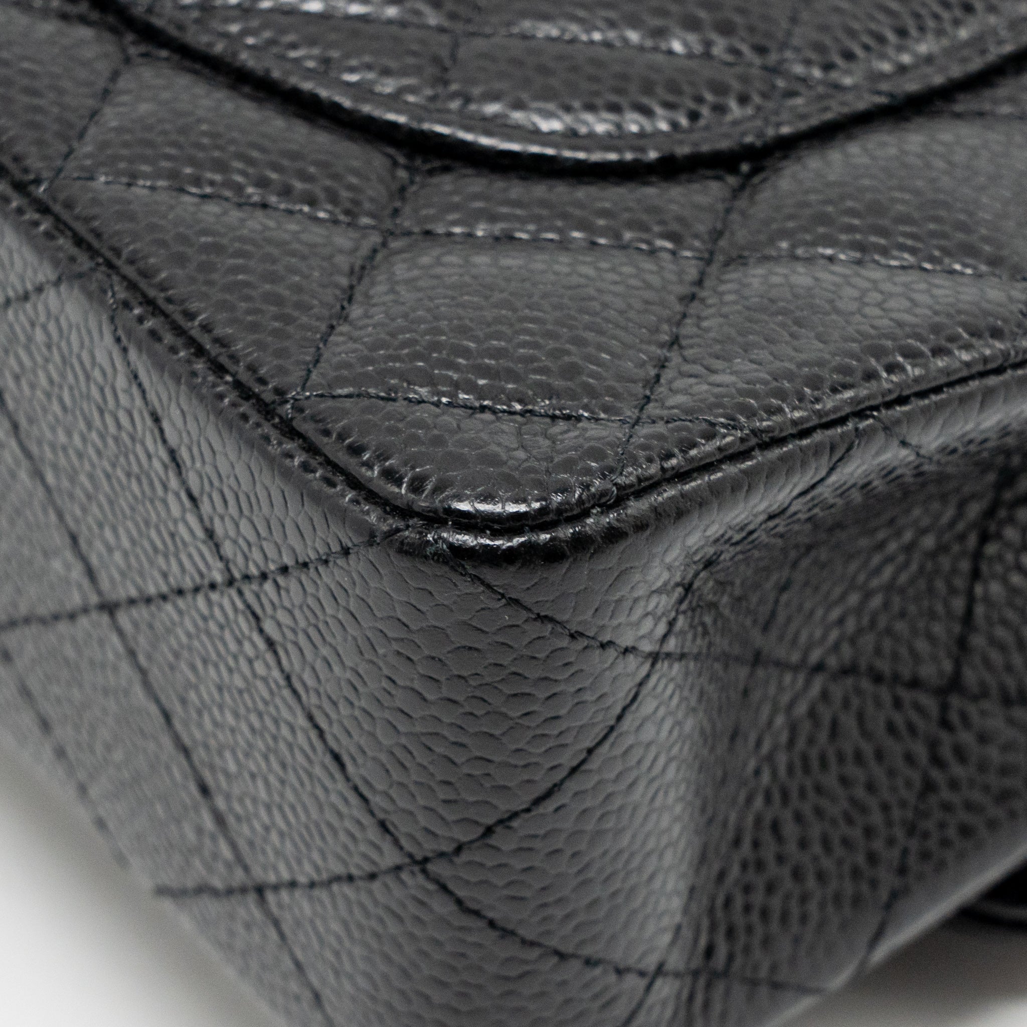 CHANEL SMALL CLASSIC DOUBLE FLAP BAG CAVIAR BLACK SHW