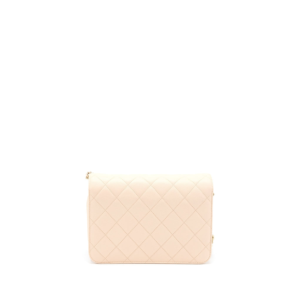 CHANEL 21K CROSSBODY BAG CAVIAR LIGHT BEIGE LGHW (MICROCHIP)