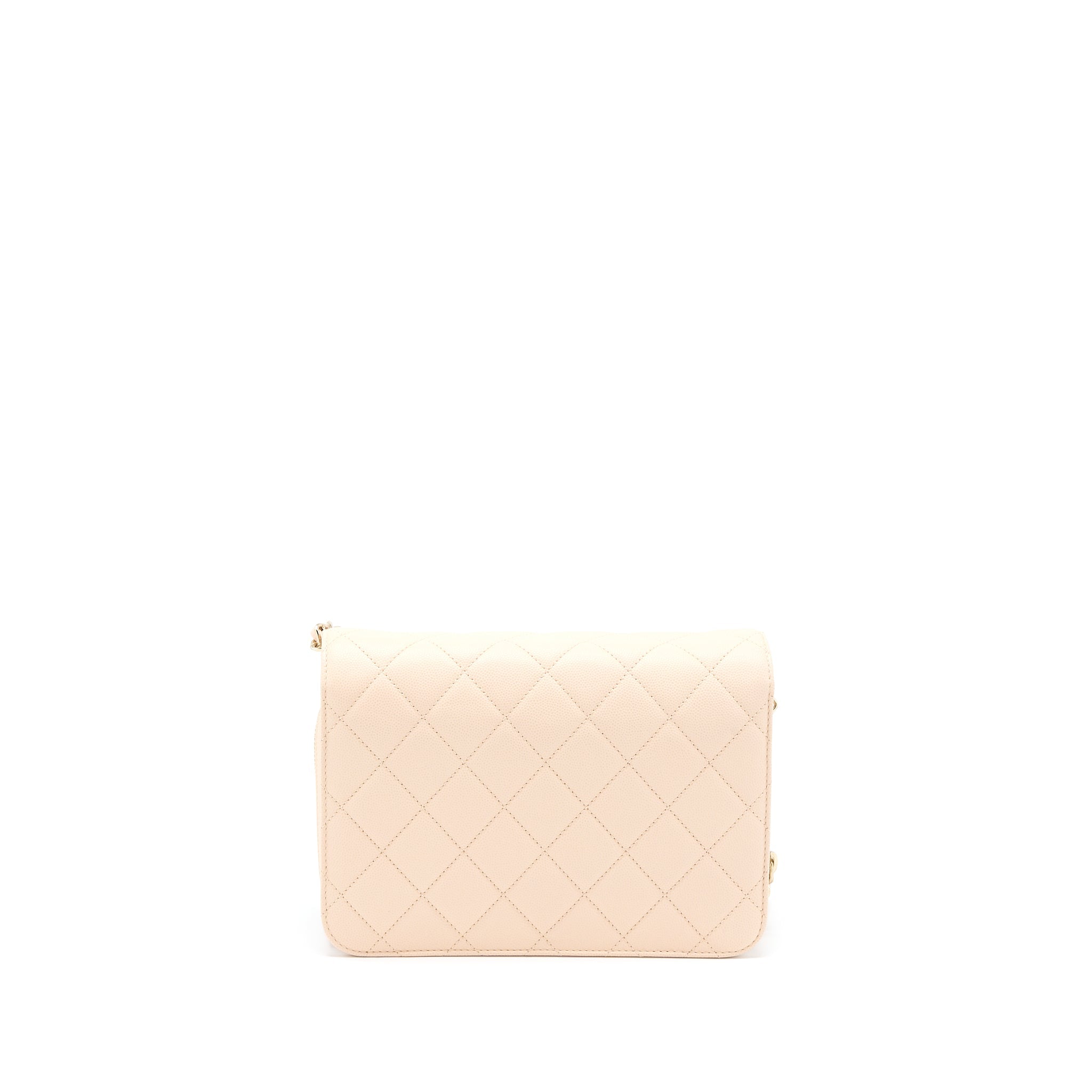 CHANEL 21K CROSSBODY BAG CAVIAR LIGHT BEIGE LGHW (MICROCHIP)