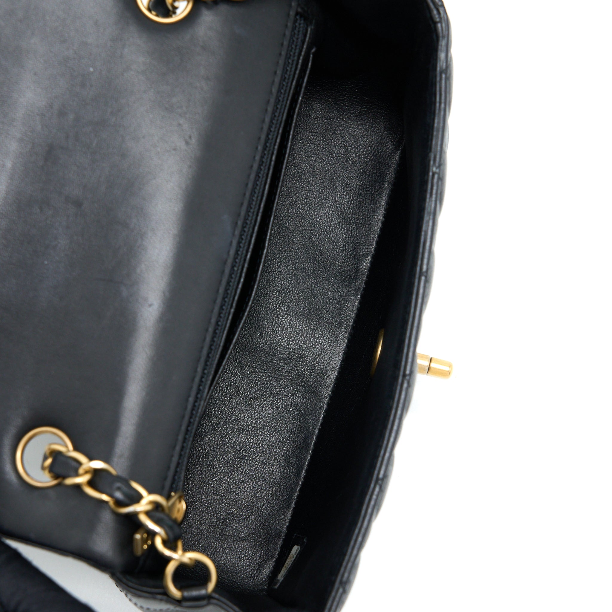 CHANEL MINI RECTANGULAR FLAP BAG LAMBSKIN BLACK GHW