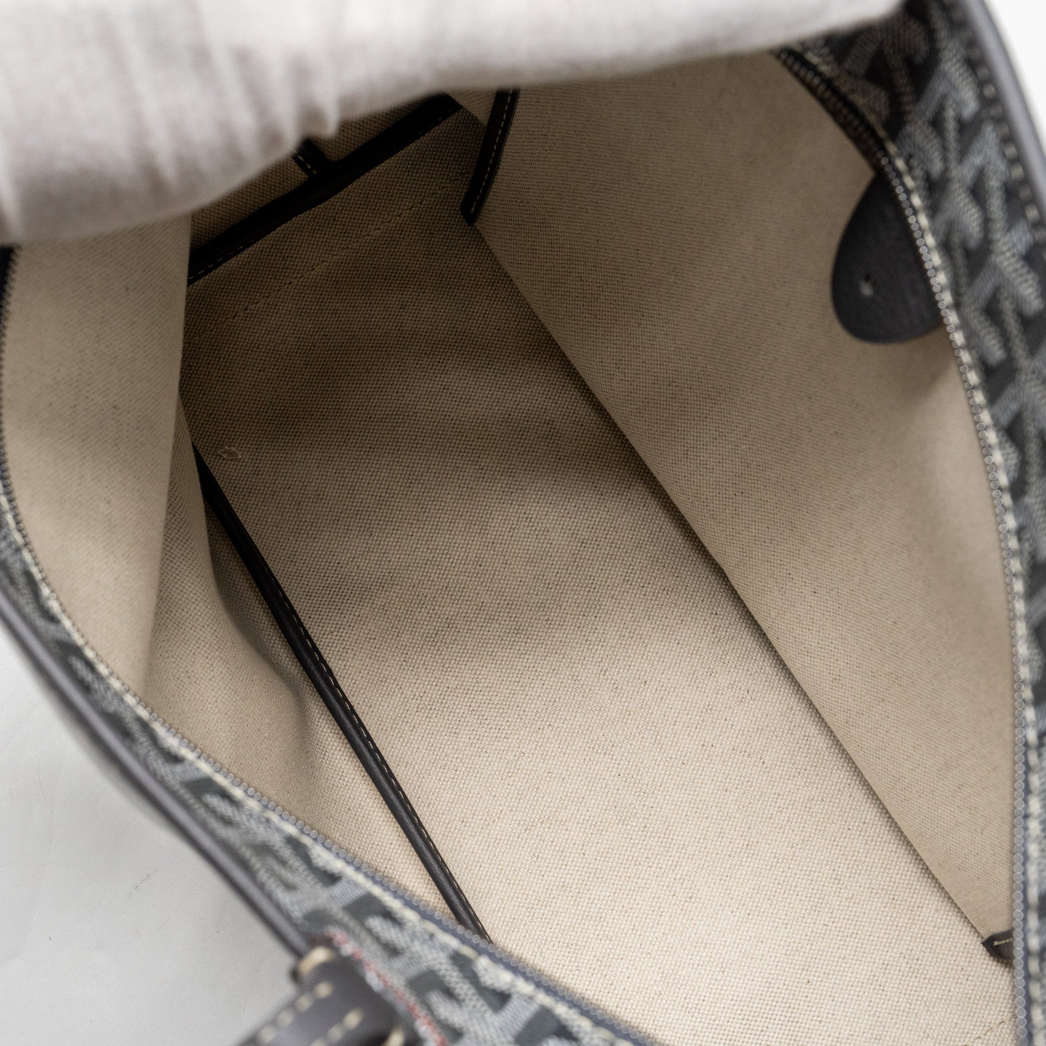 GOYARD ARTOIS TOTE BAG GOYARDLINE CANVAS/CALFSKIN GREY SHW