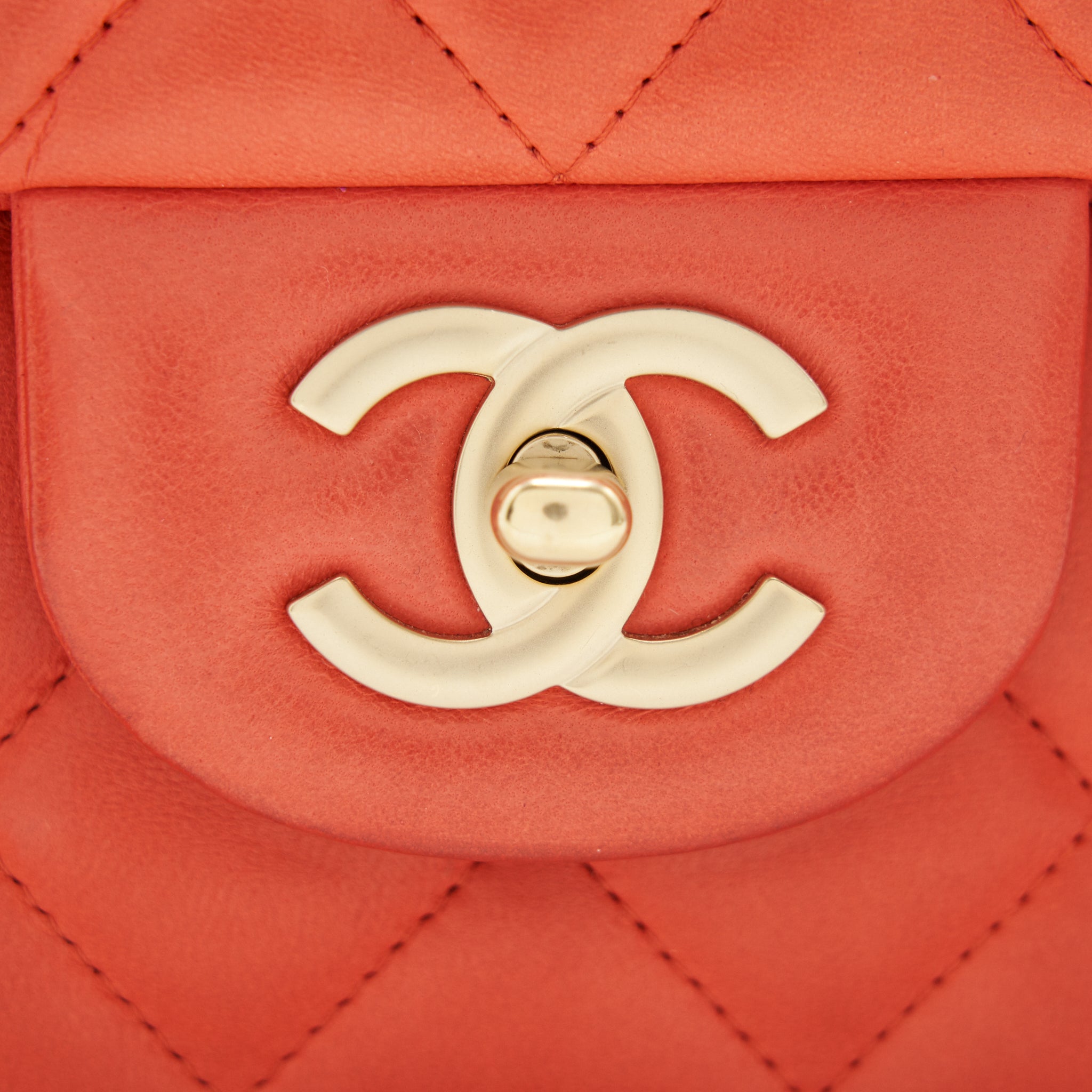 CHANEL CLASSIC SINGLE FLAP JUMBO BAG ORANGE LAMBSKIN GHW