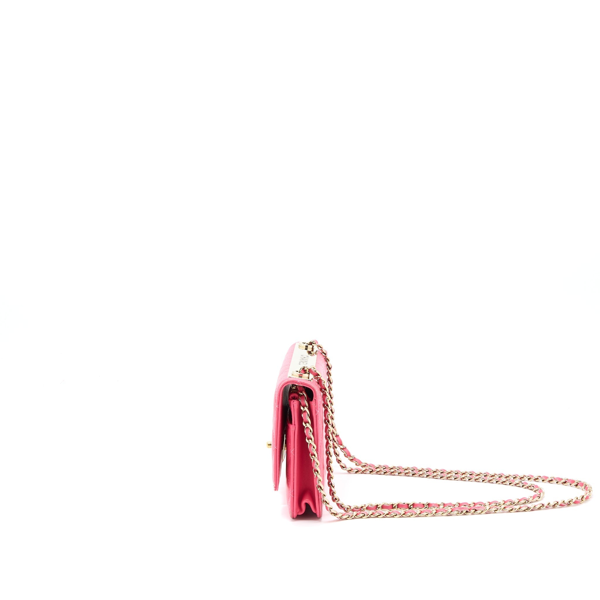CHANEL TRENDY CC WALLET ON CHAIN LAMBSKIN PINK LGHW