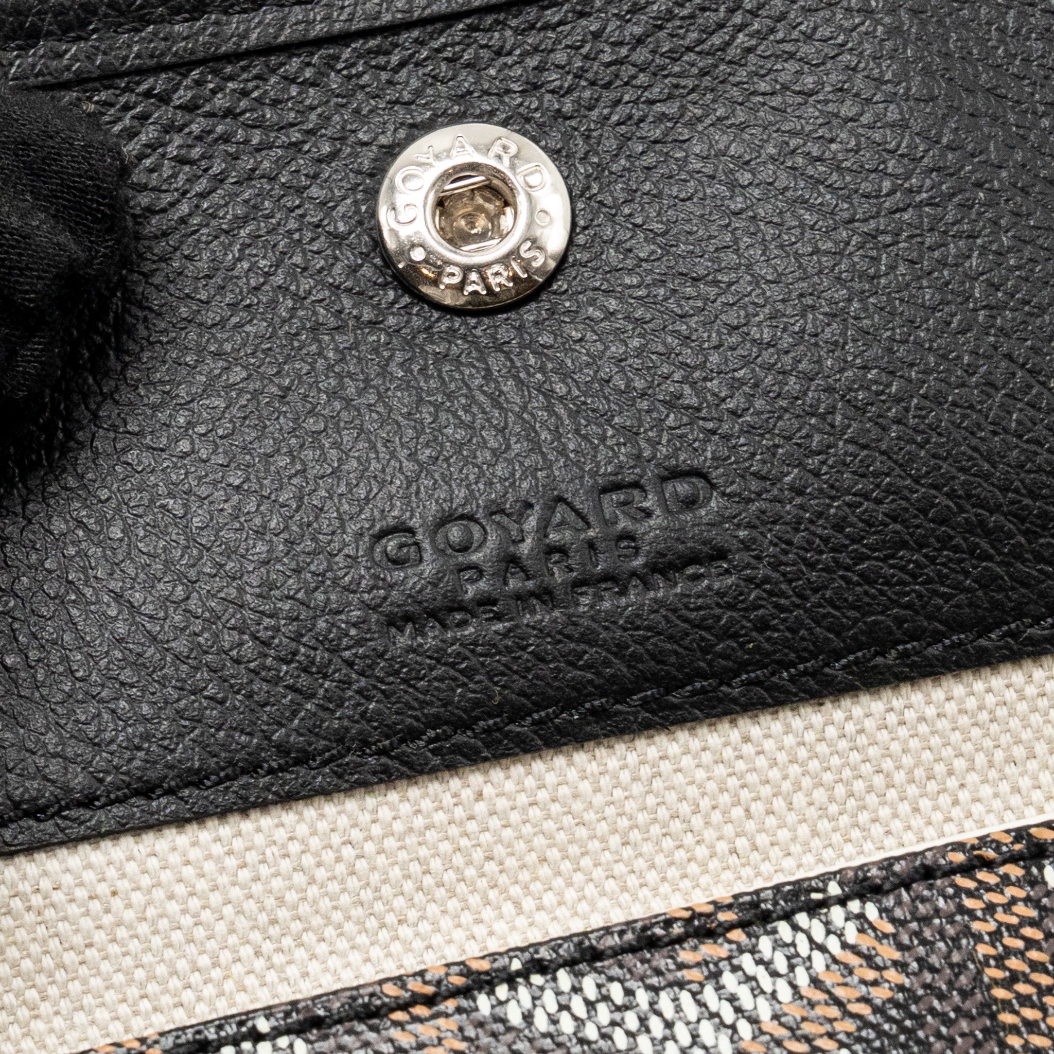 GOYARD SAINT LOUIS PM TOTE GOYARDINE CANVAS/CALFSKIN BLACK SHW