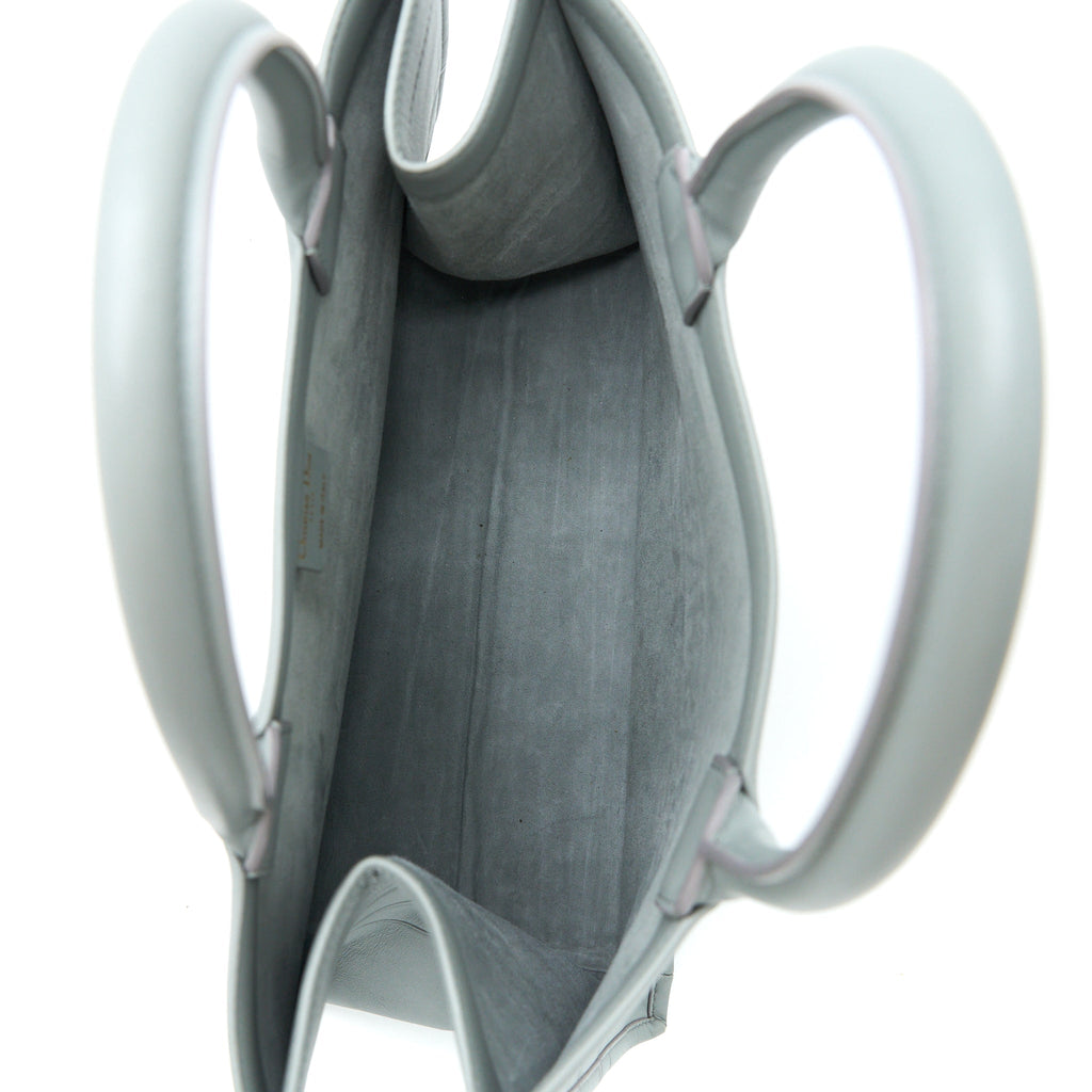 DIOR MEDIUM BOOK TOTE EMBOSSED CALFSKIN GREY