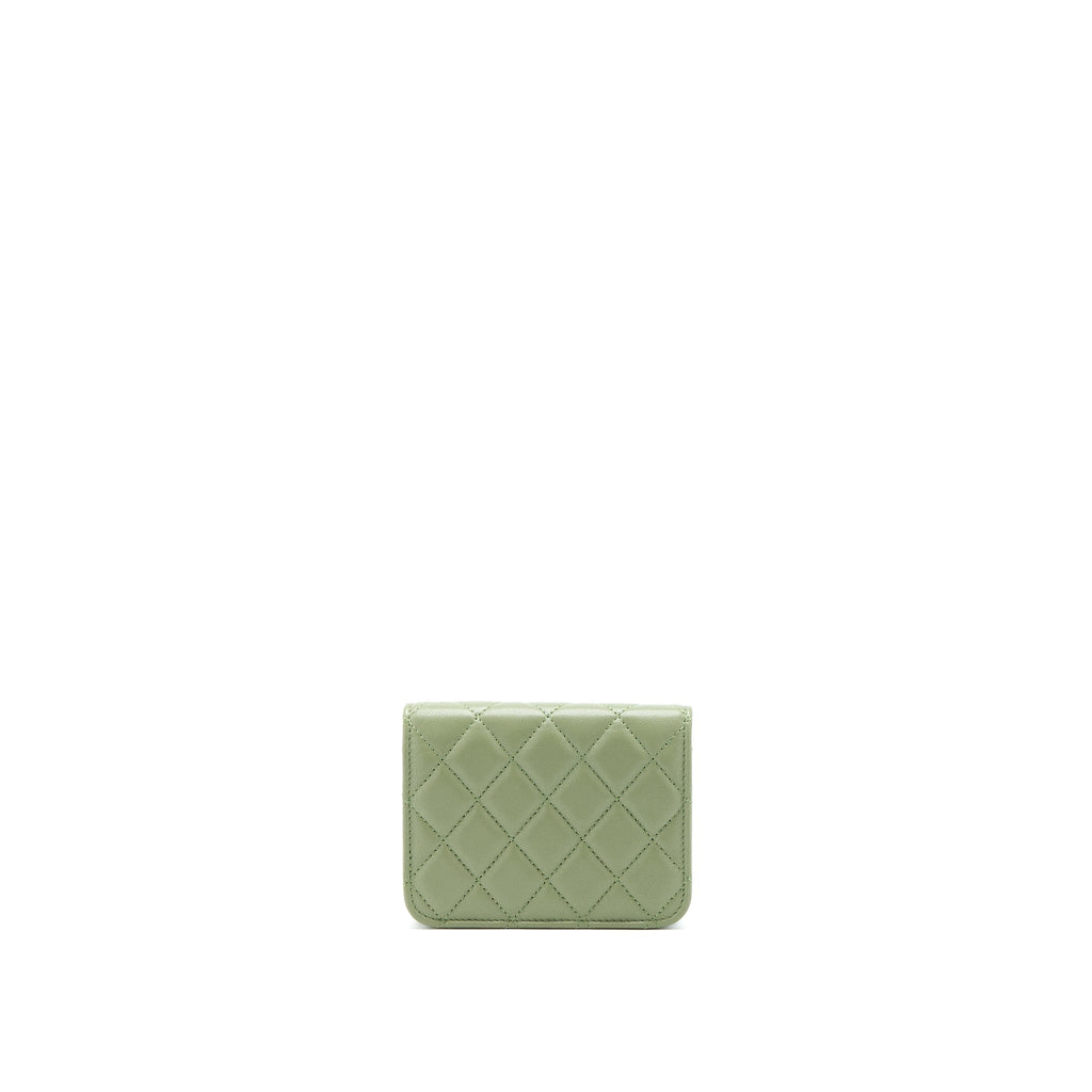 CHANEL PEARL CRUSH MINI FLAP BAG LAMBSKIN GREEN GHW