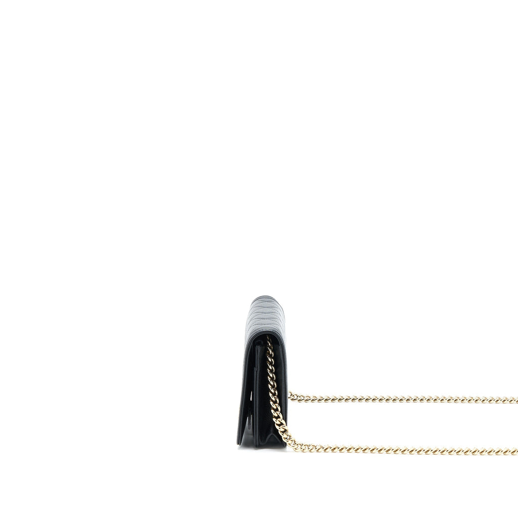 CHANEL BOY WALLET ON CHAIN CAVIAR BLACK LGHW