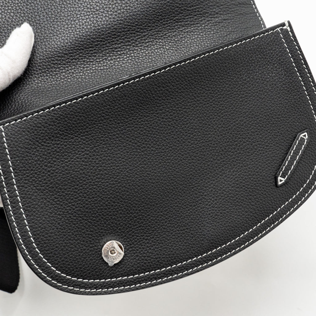 DIOR X KAWS POUCH SADDLE BAG LEATHER BLACK SHW